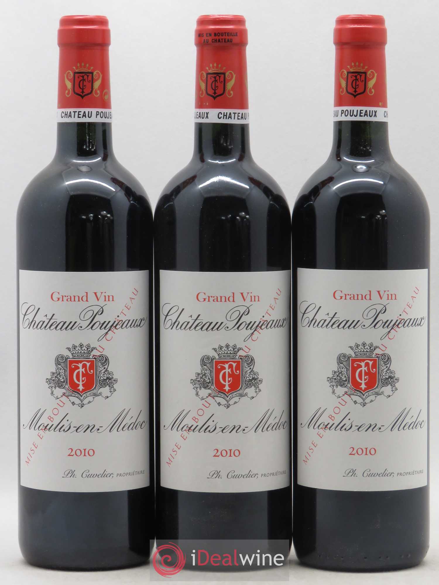 Château Poujeaux 2010 - Lot de 3 bouteilles - 0