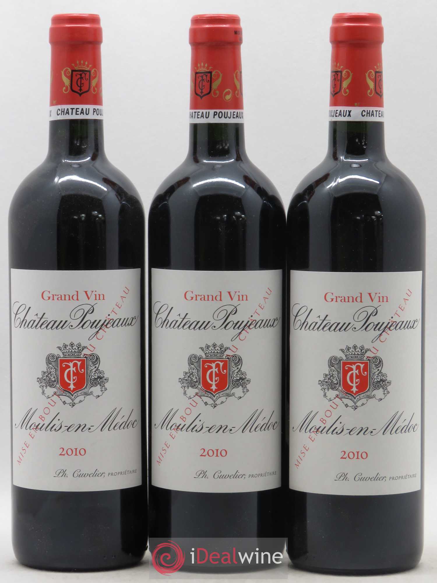 Château Poujeaux 2010 - Lot de 3 bouteilles - 0