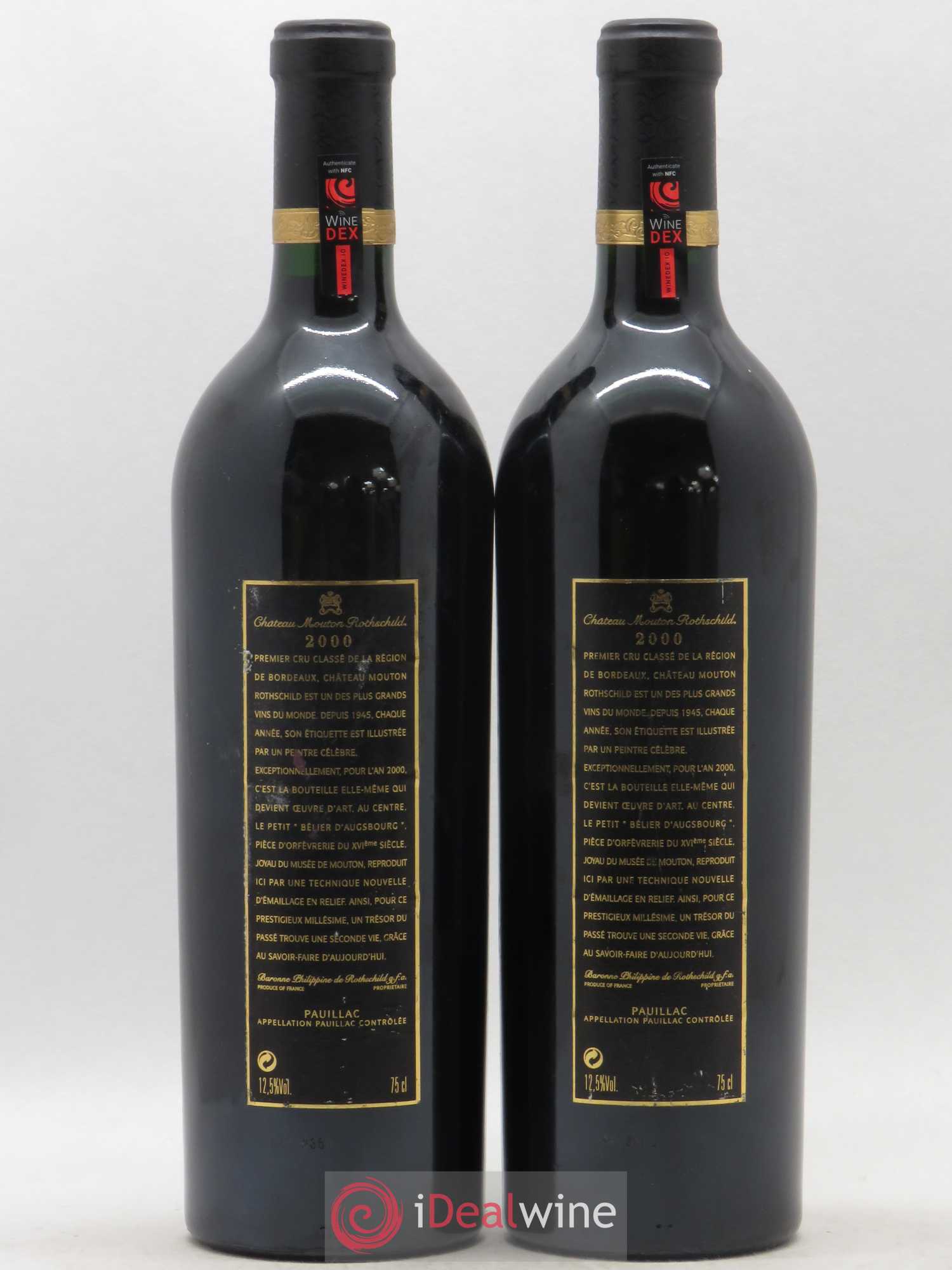 Château Mouton Rothschild 1er Grand Cru Classé 2000 - Lot de 2 bouteilles - 1