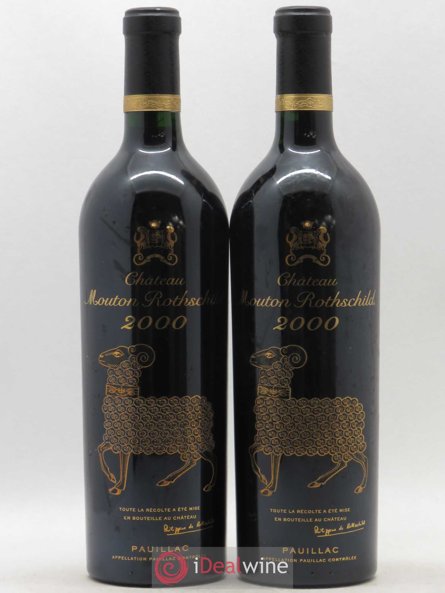 Château Mouton Rothschild 1er Grand Cru Classé 2000 - Lot de 2 bouteilles - 0