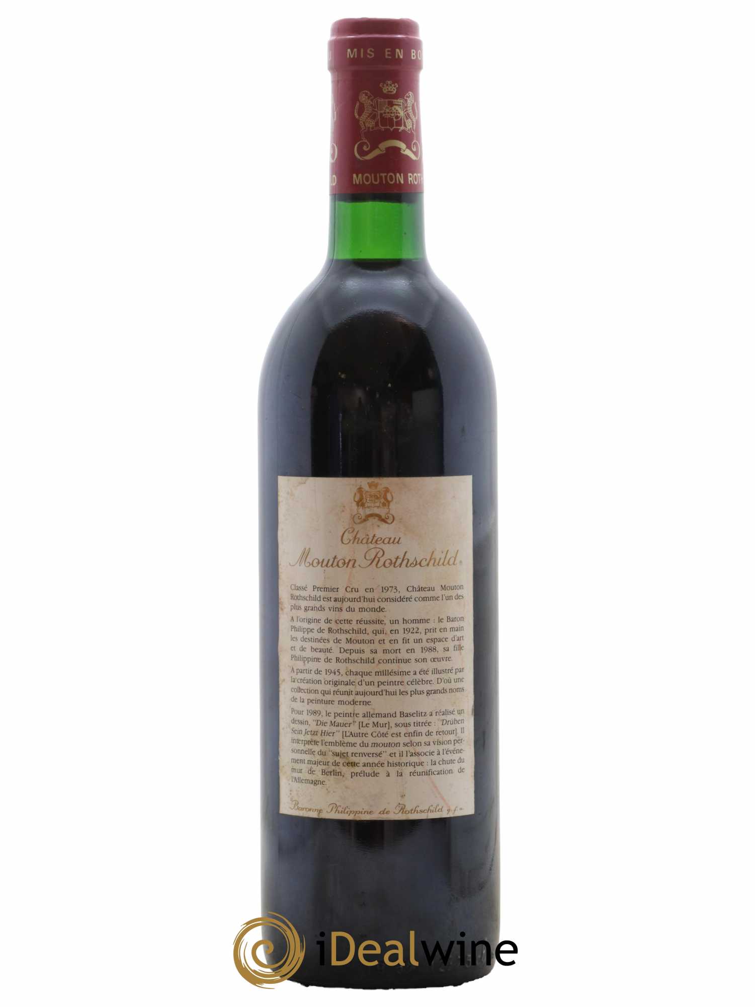 Château Mouton Rothschild 1er Grand Cru Classé 1989 - Lot de 1 bouteille - 1