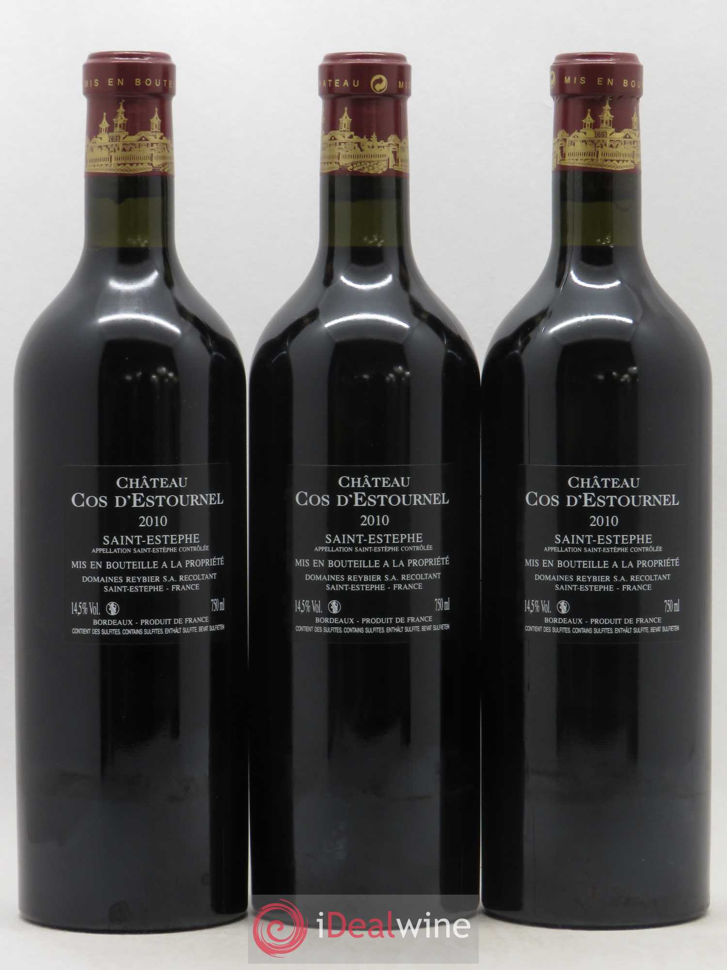 Cos d'Estournel 2ème Grand Cru Classé 2010 - Lot de 3 bouteilles - 1