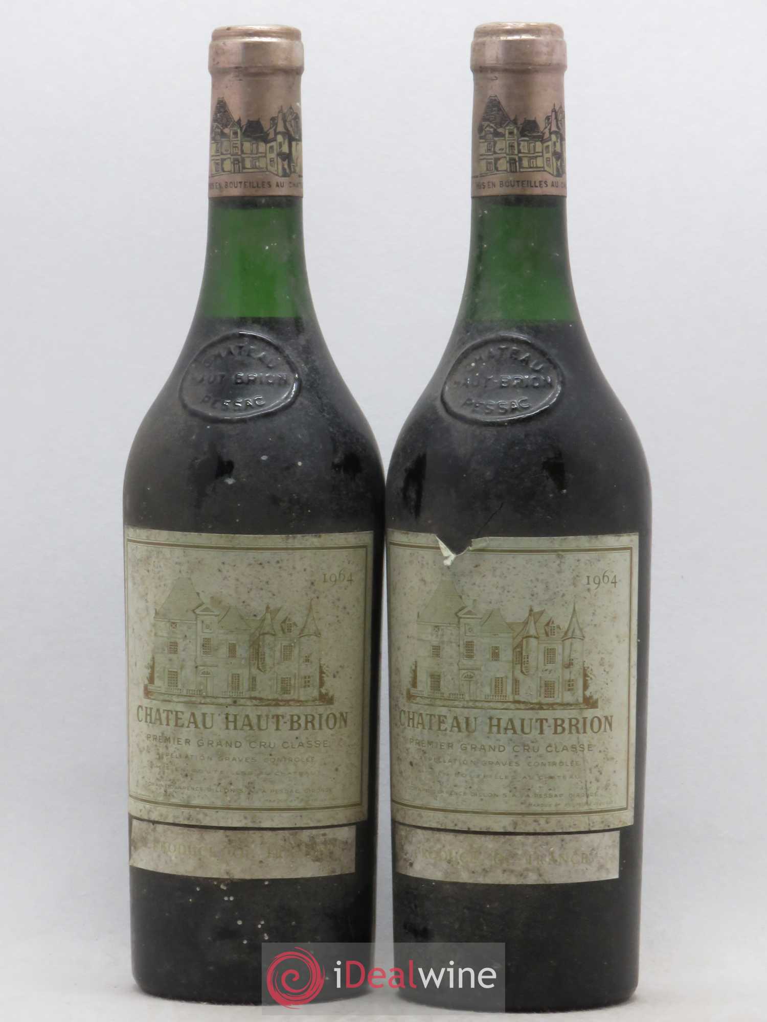 Château Haut Brion 1er Grand Cru Classé 1964 - Lot de 2 bouteilles - 0
