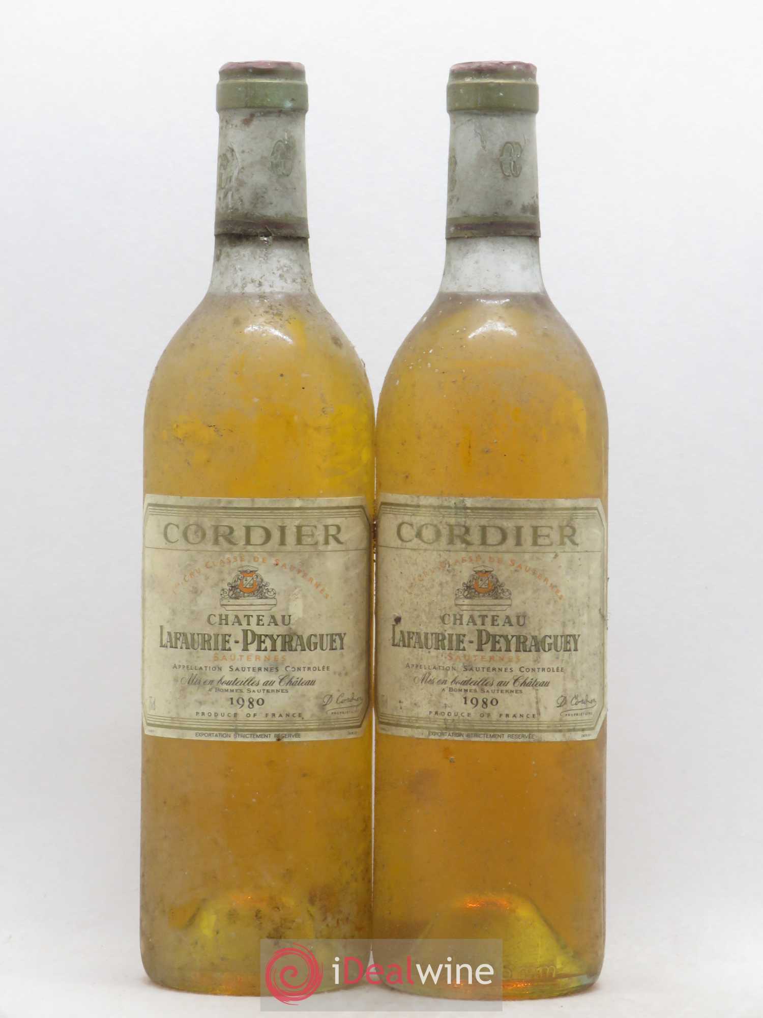 Château Lafaurie-Peyraguey 1er Grand Cru Classé 1980 - Lotto di 2 bottiglie - 0