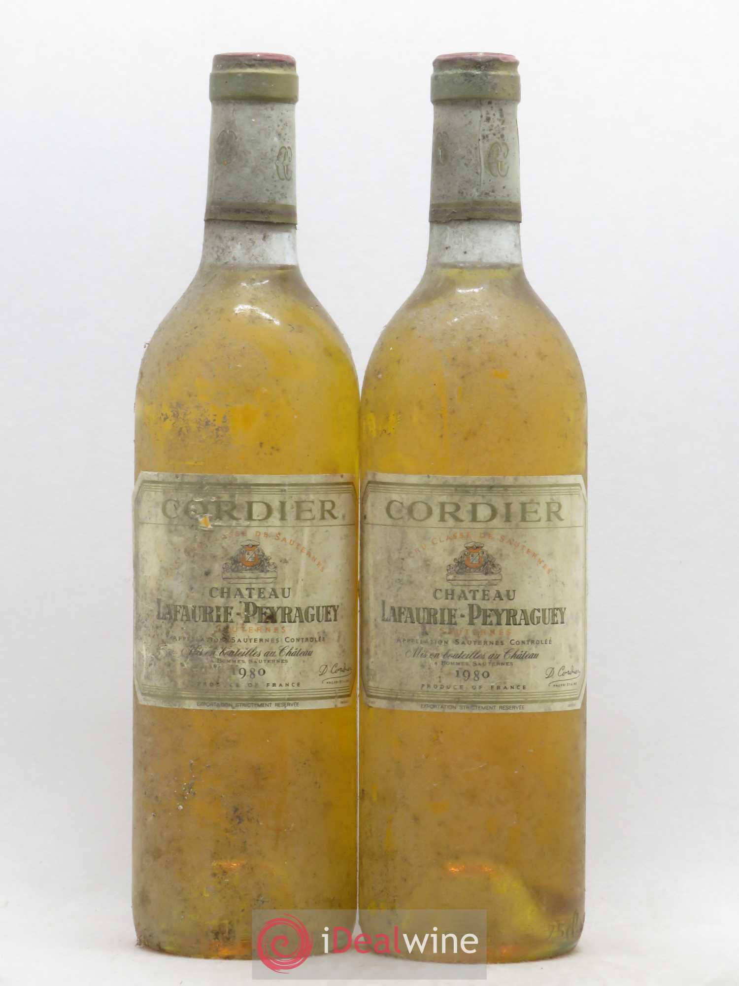 Château Lafaurie-Peyraguey 1er Grand Cru Classé 1980 - Lotto di 2 bottiglie - 0