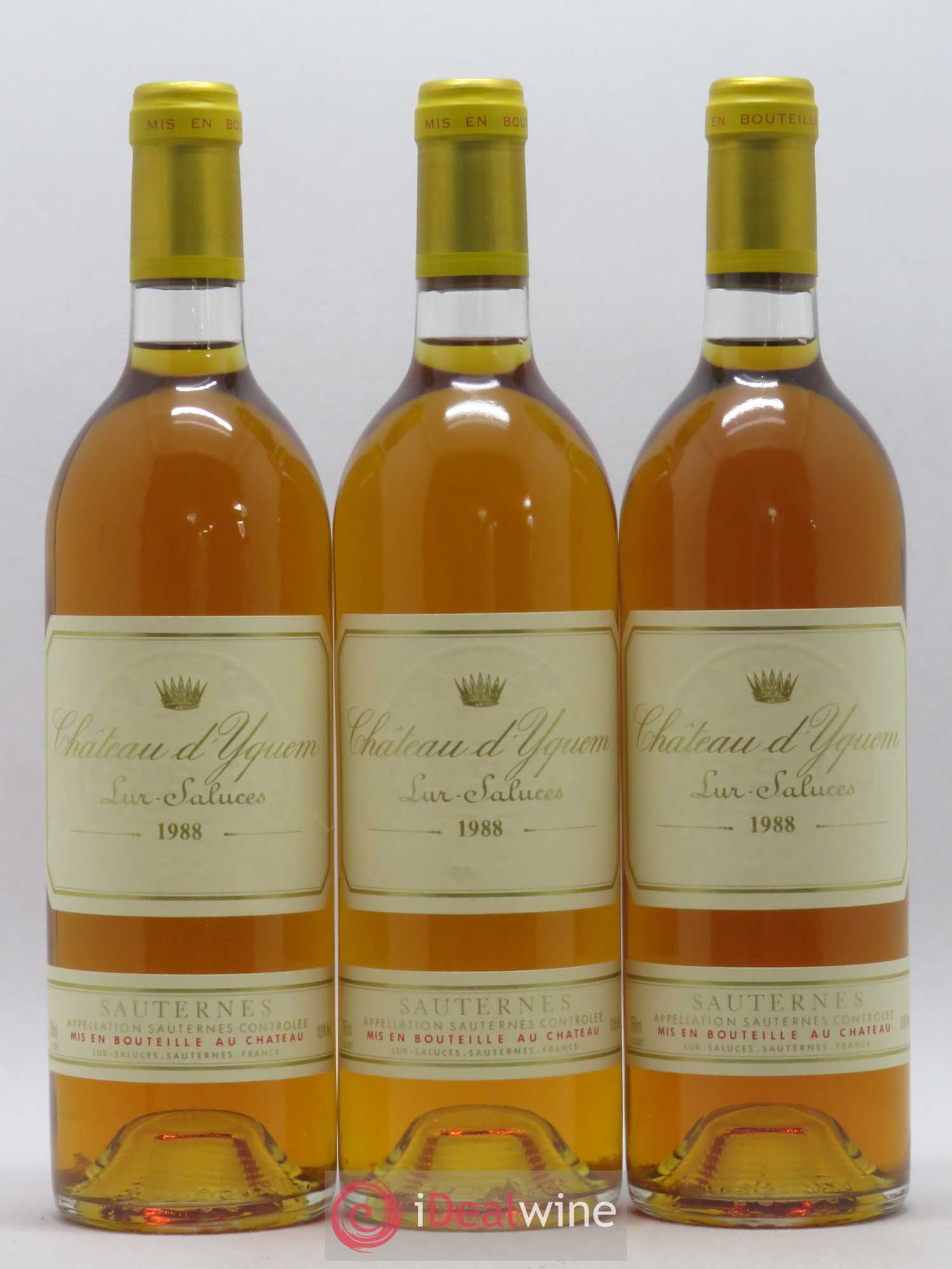 Château d' Yquem 1er Cru Classé Supérieur 1988 - Lotto di 3 bottiglie - 0