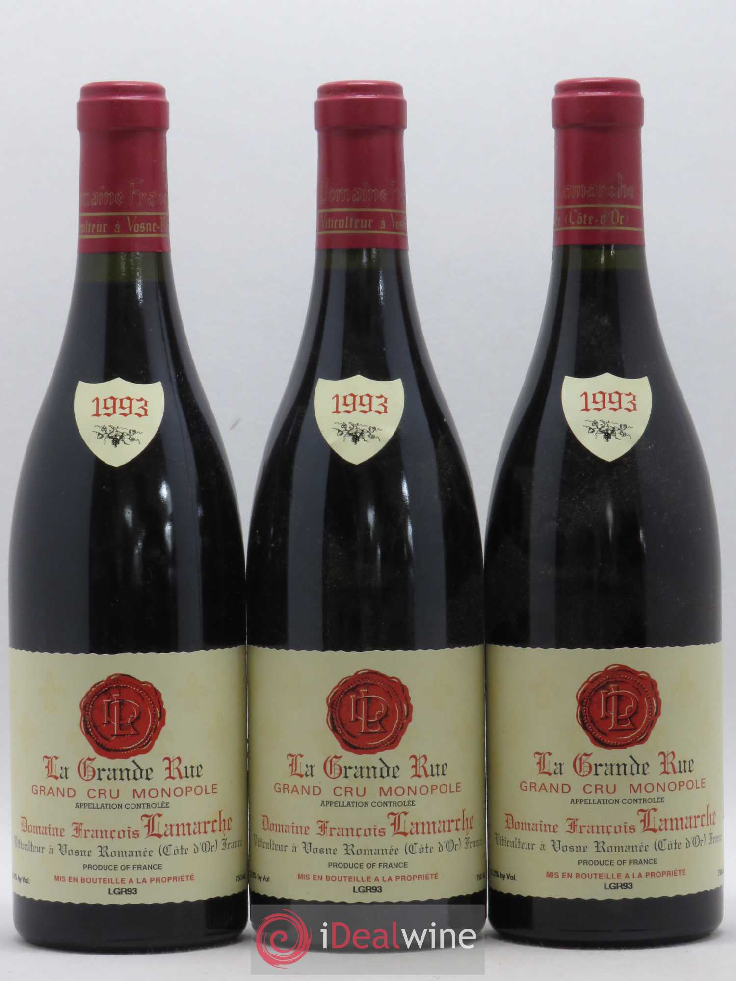 La Grande Rue Grand Cru Lamarche (Domaine) 1993 - Lot de 3 bouteilles - 0