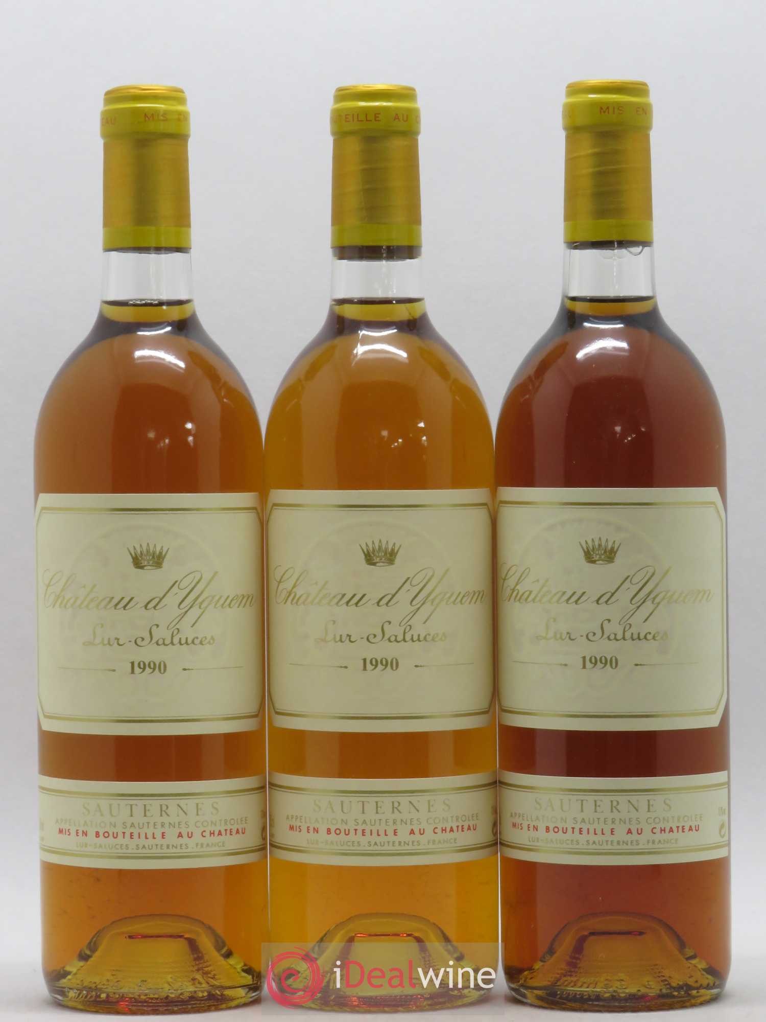 Château d' Yquem 1er Cru Classé Supérieur 1990 - Lotto di 3 bottiglie - 0