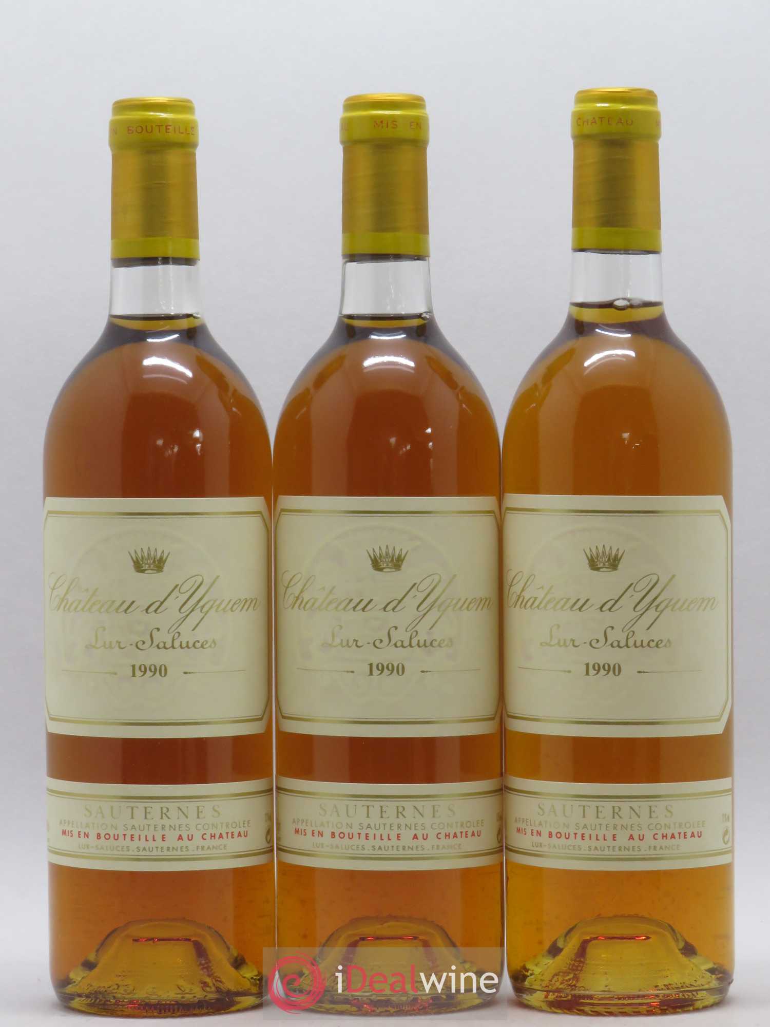 Château d' Yquem 1er Cru Classé Supérieur 1990 - Lotto di 3 bottiglie - 0