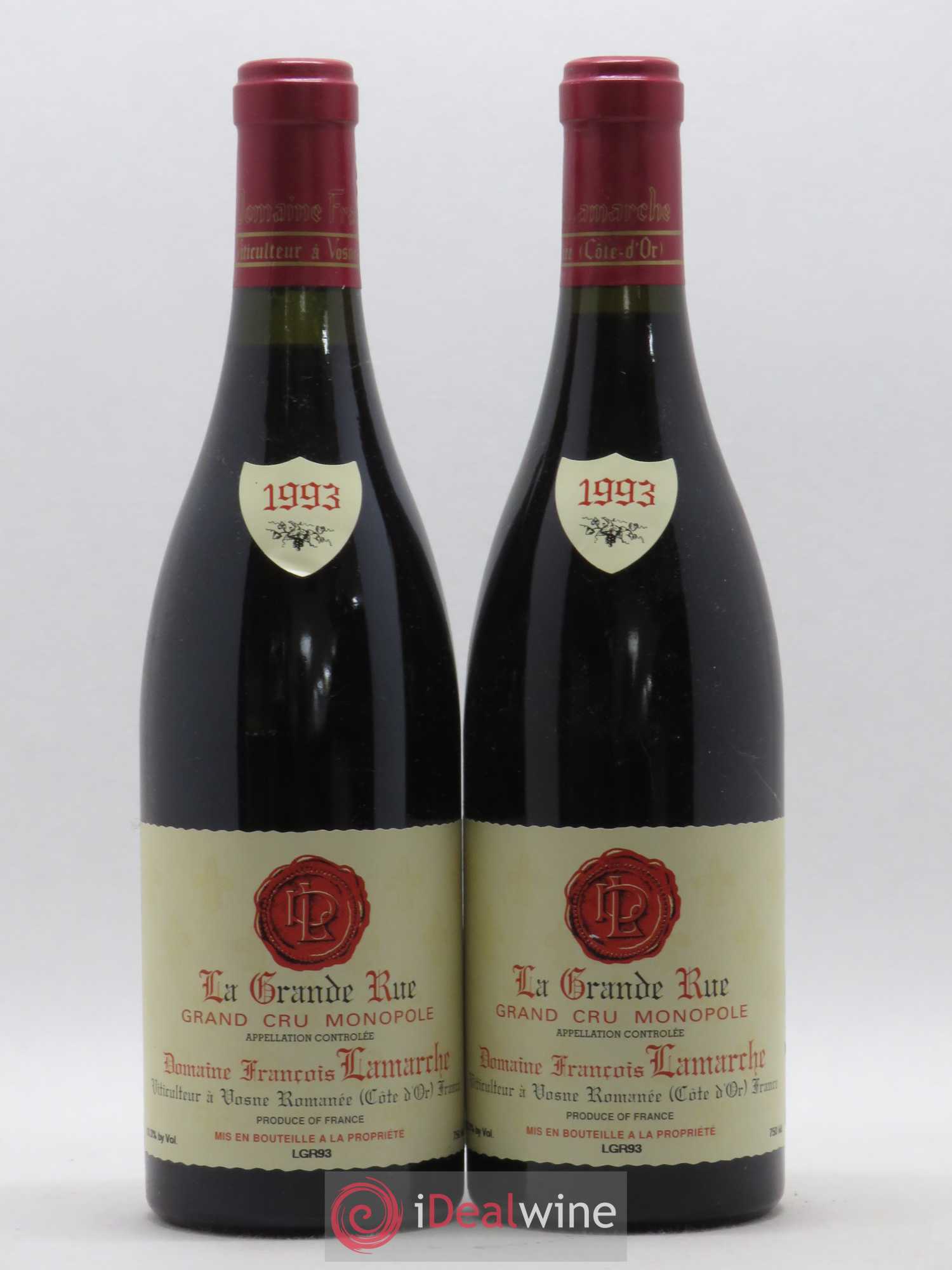 La Grande Rue Grand Cru Lamarche (Domaine) 1993 - Lot de 2 bouteilles - 0