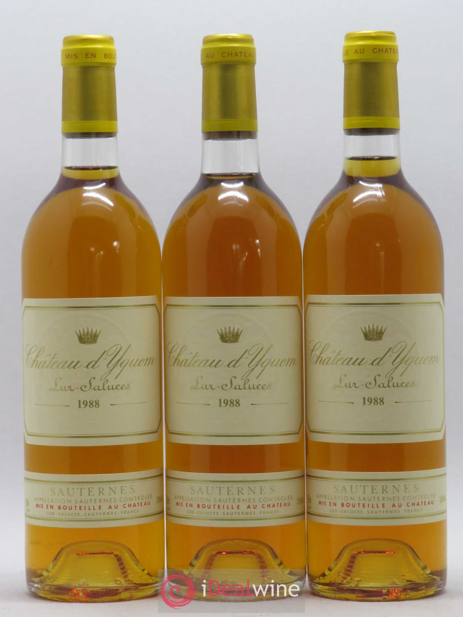 Château d' Yquem 1er Cru Classé Supérieur 1988 - Lotto di 3 bottiglie - 0