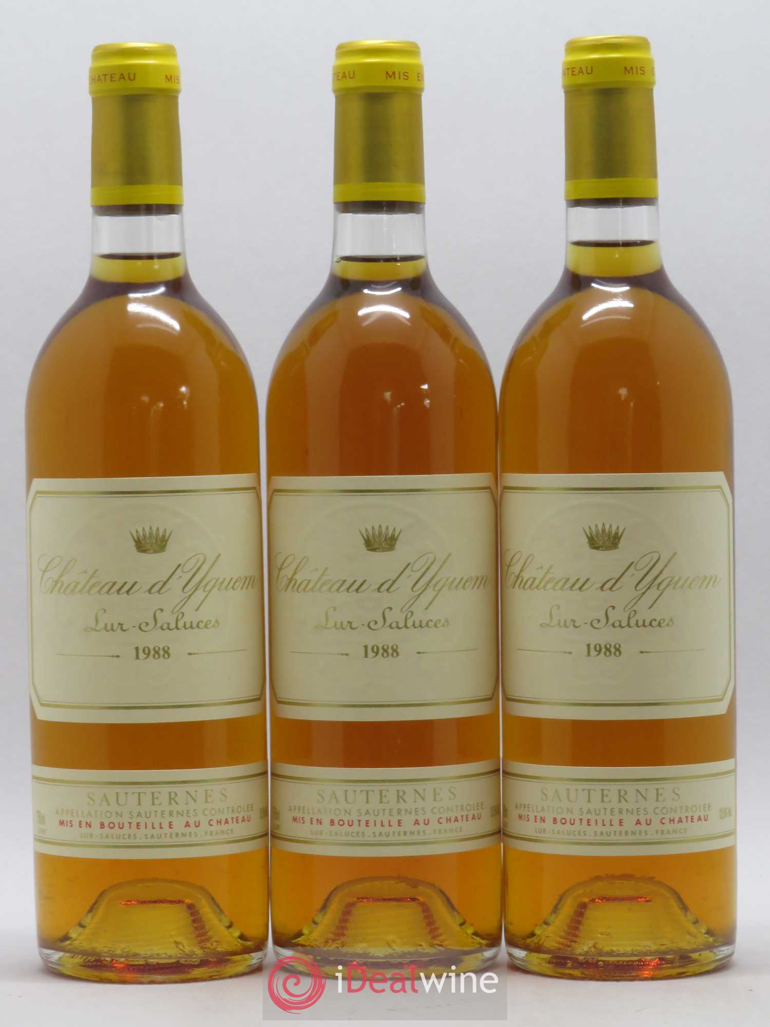 Château d' Yquem 1er Cru Classé Supérieur 1988 - Lotto di 3 bottiglie - 0