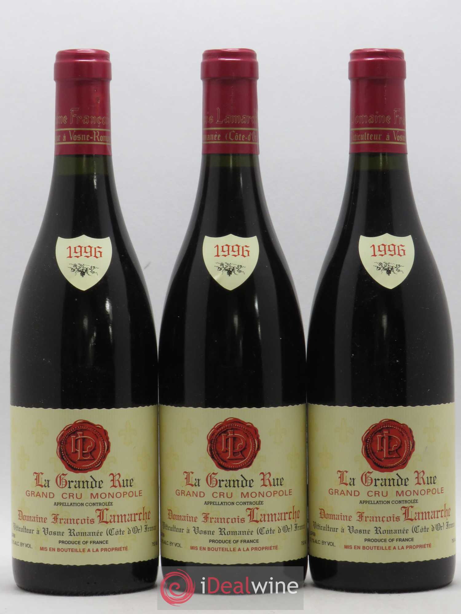 La Grande Rue Grand Cru Lamarche (Domaine) 1996 - Lot de 3 bouteilles - 0