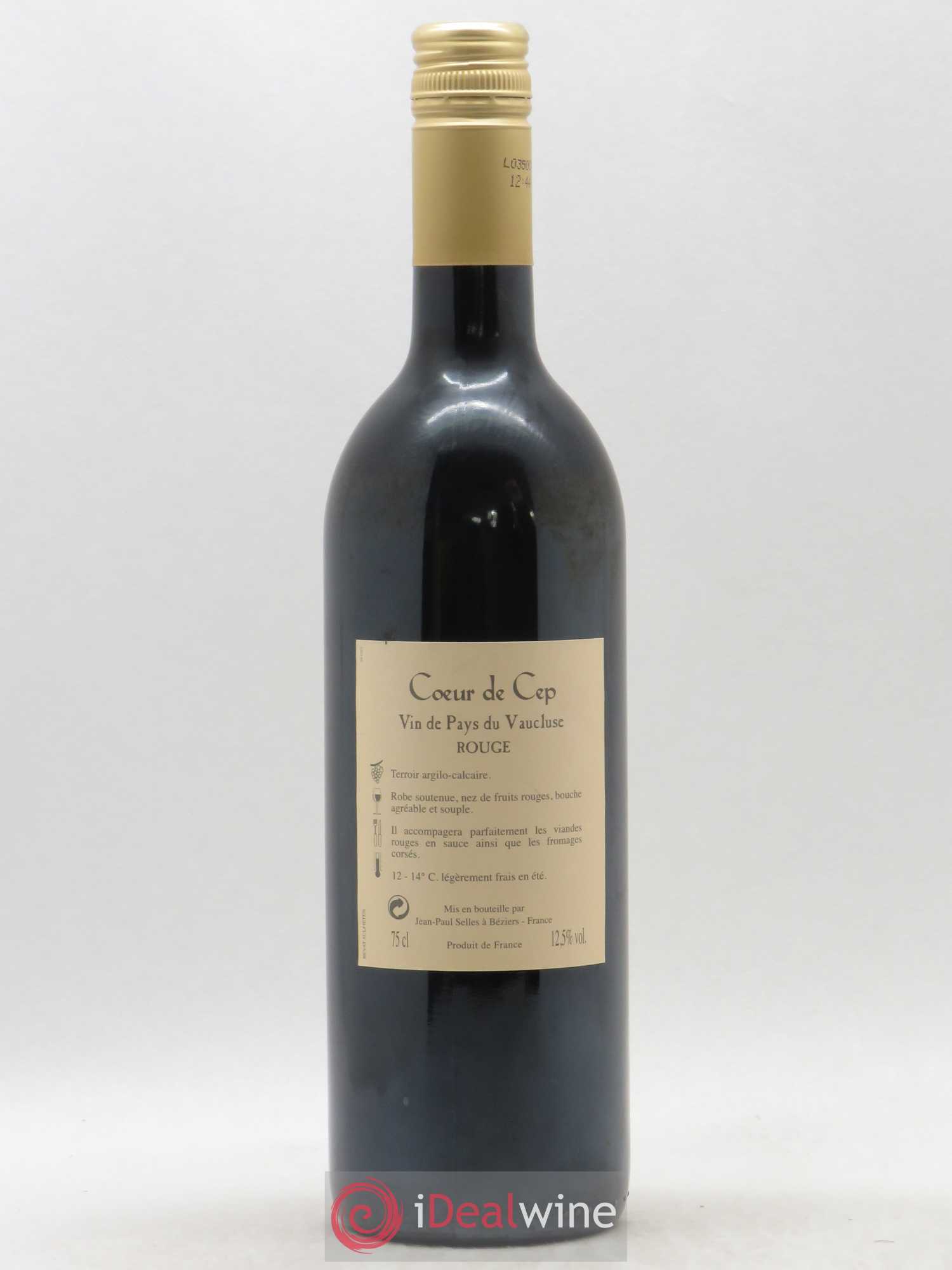 Rhône Vin de Pays du Vaucluse Coeur de cep Jean Paul Selles (sans prix de réserve) 2009 - Posten von 1 Flasche - 1