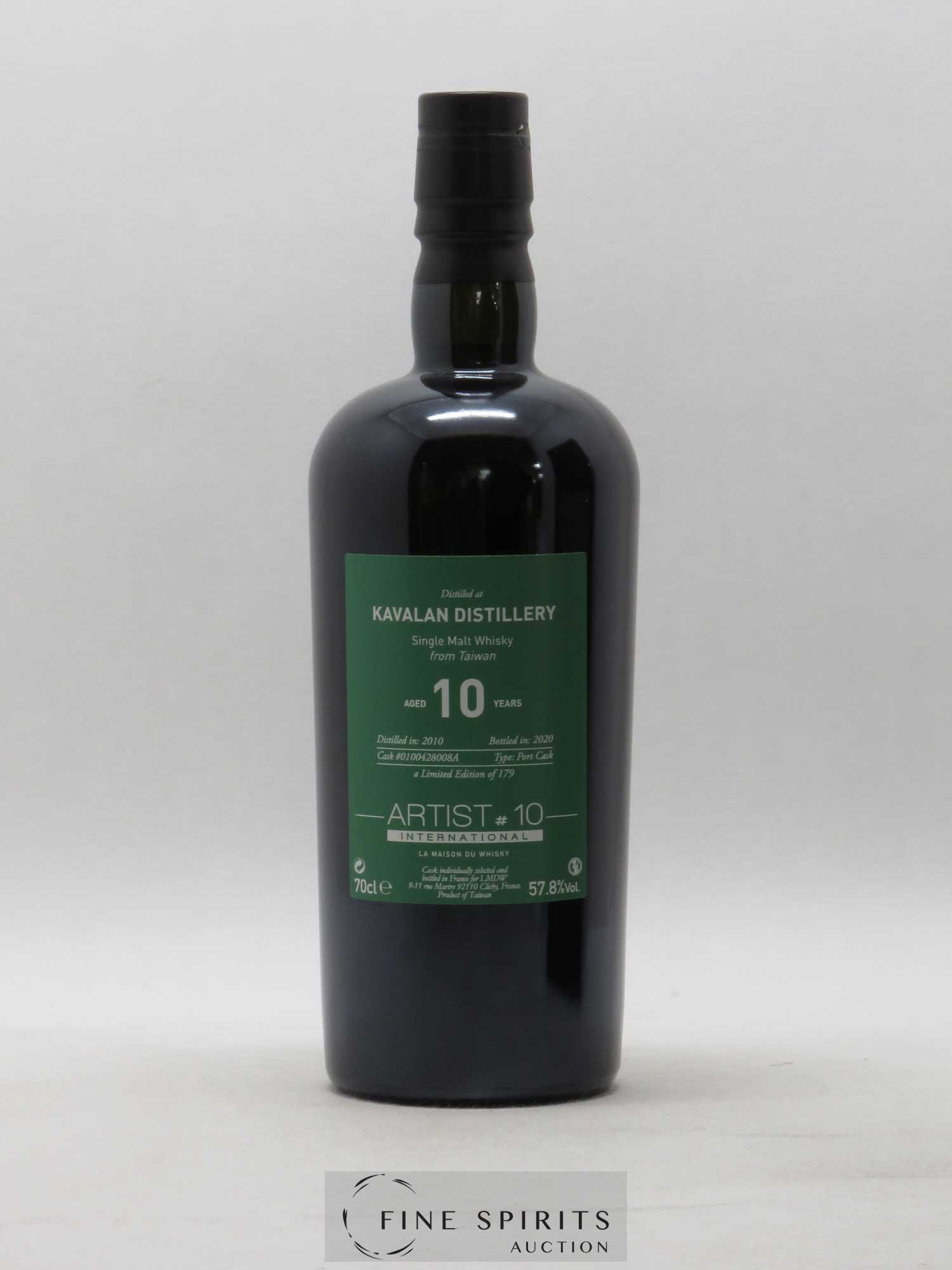 Kavalan 10 years 2010 Of. Single Port Cask n°0100428008A bottled in 2020 LMDW Artist n°10 - Eric Robin - Lot de 1 bouteille - 2