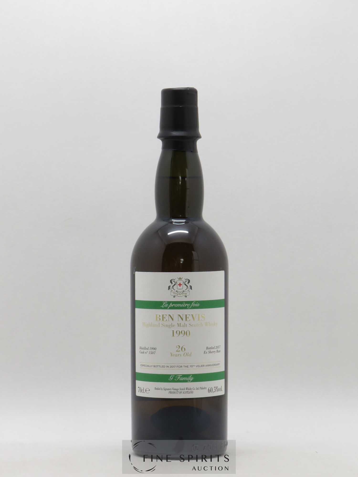 Ben Nevis 26 years 1990 Signatory Vintage La Première Fois Cask n°1507 bottled 2017 Velier Ex Sherry But - Lot of 1 bottle - 1