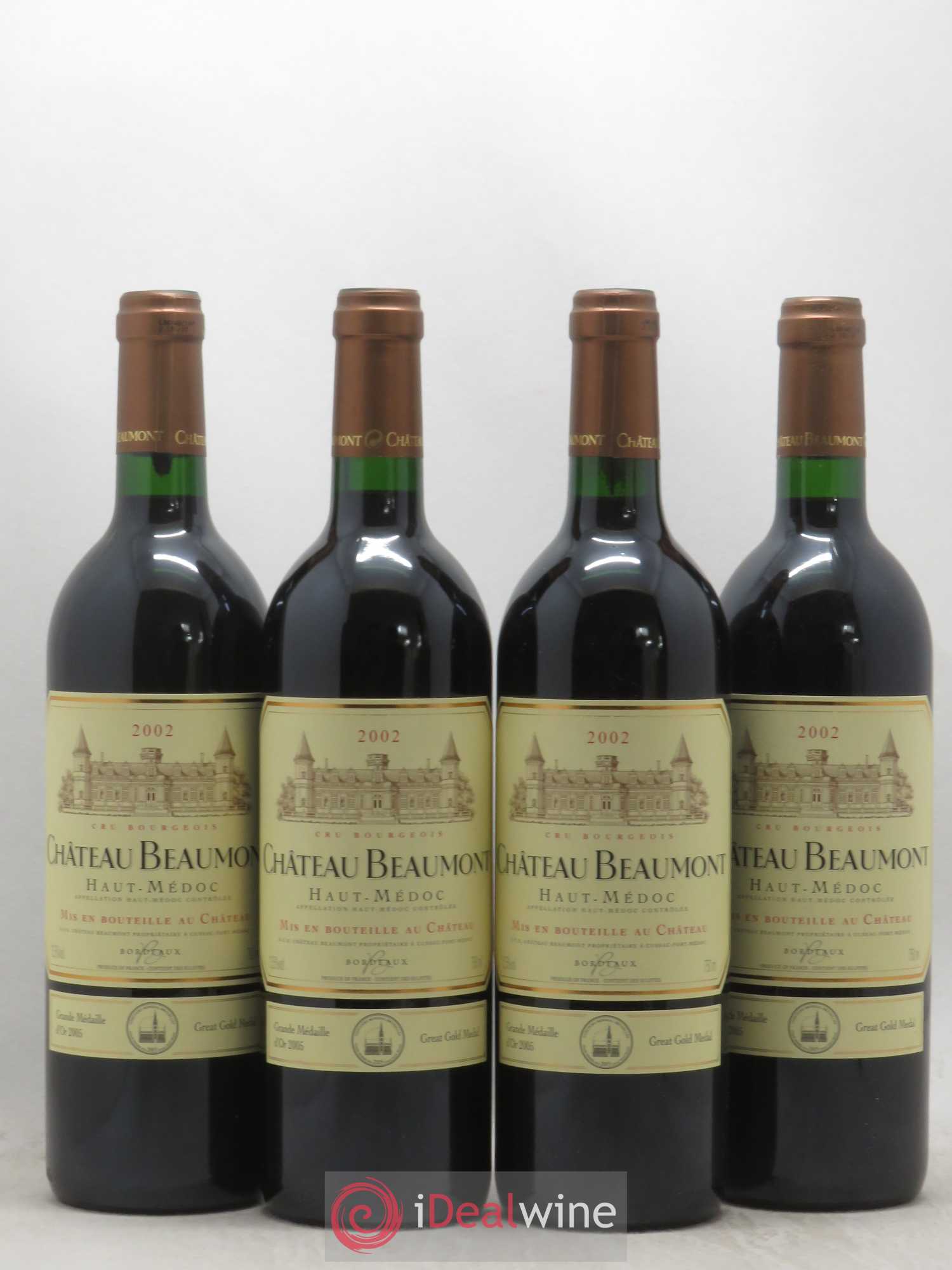 Château Beaumont Cru Bourgeois 2002 - Lot de 4 bouteilles - 0