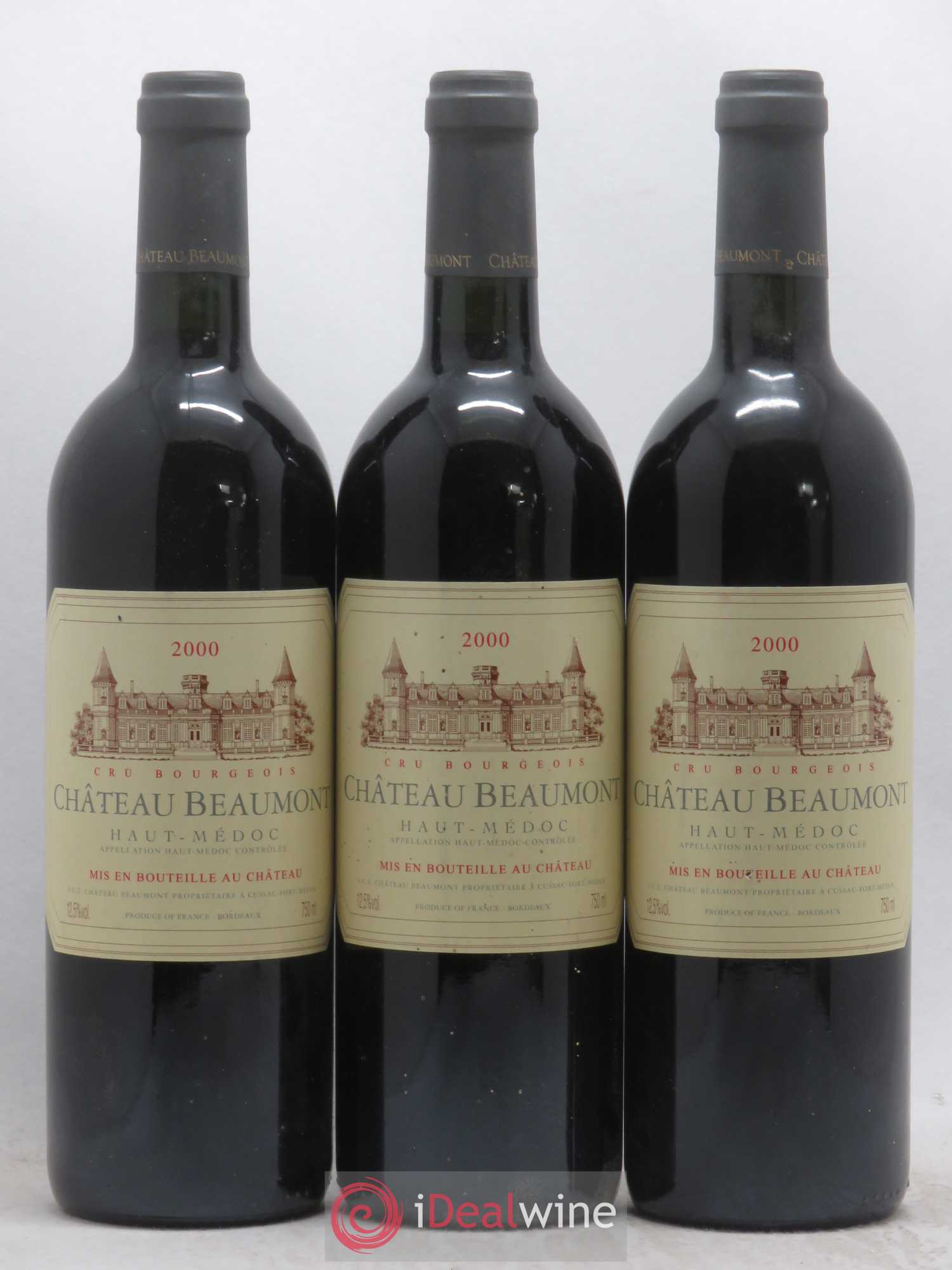 Château Beaumont Cru Bourgeois 2000 - Lot de 3 bouteilles - 0