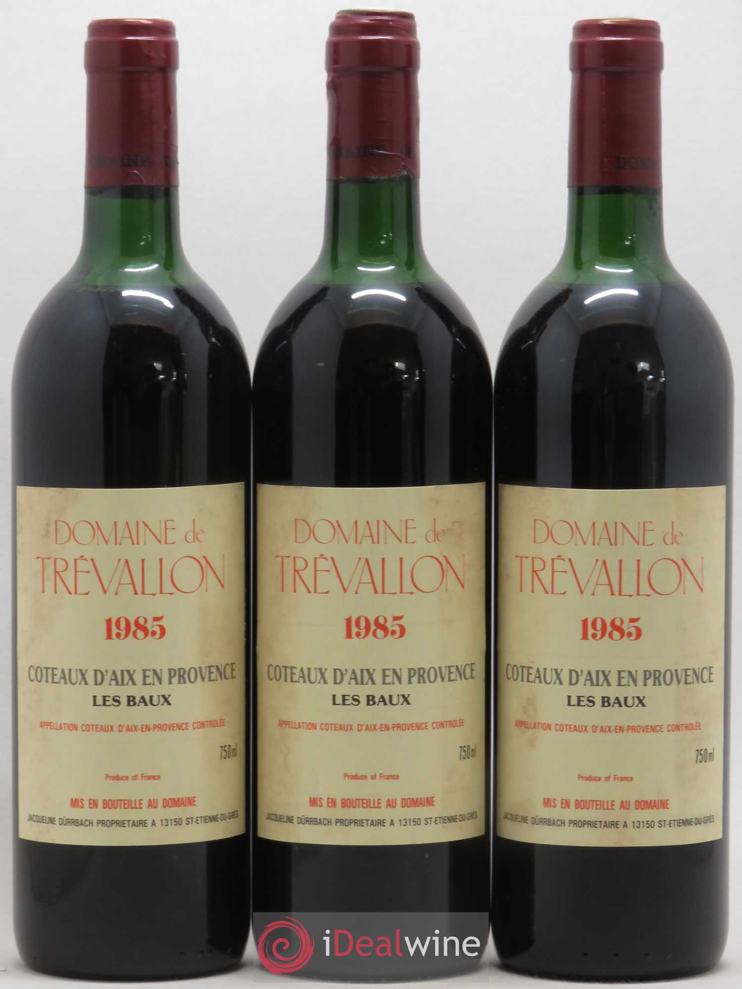 Coteaux d'Aix-en-Provence Les Baux Trévallon 1985 - Posten von 3 Flaschen - 0