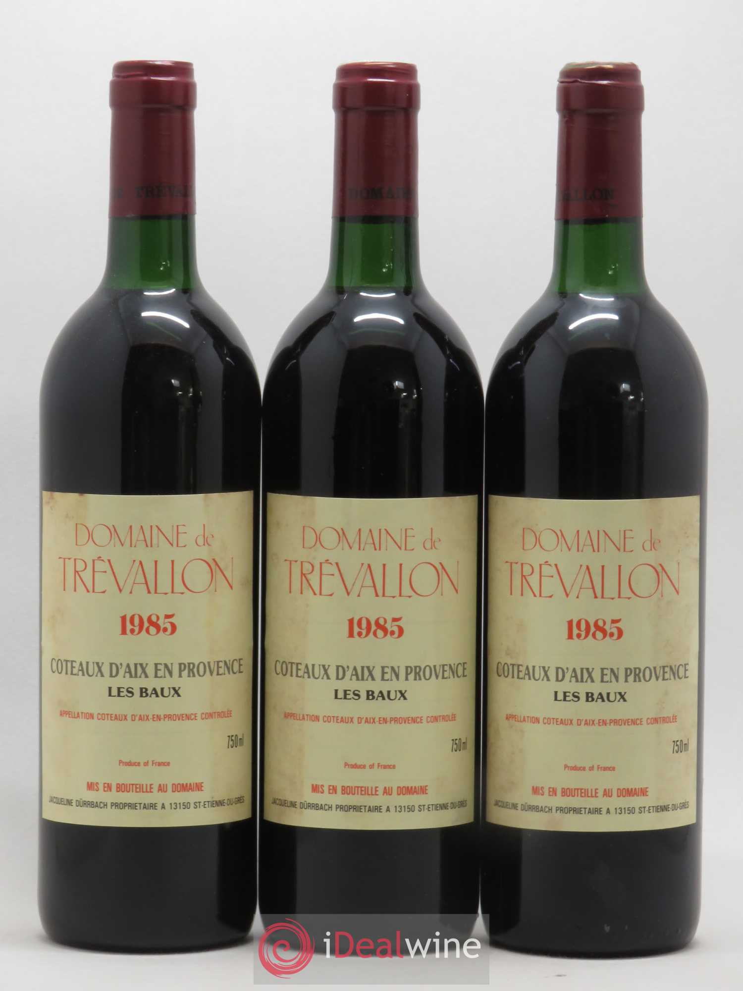Coteaux d'Aix-en-Provence Les Baux Trévallon 1985 - Posten von 3 Flaschen - 0