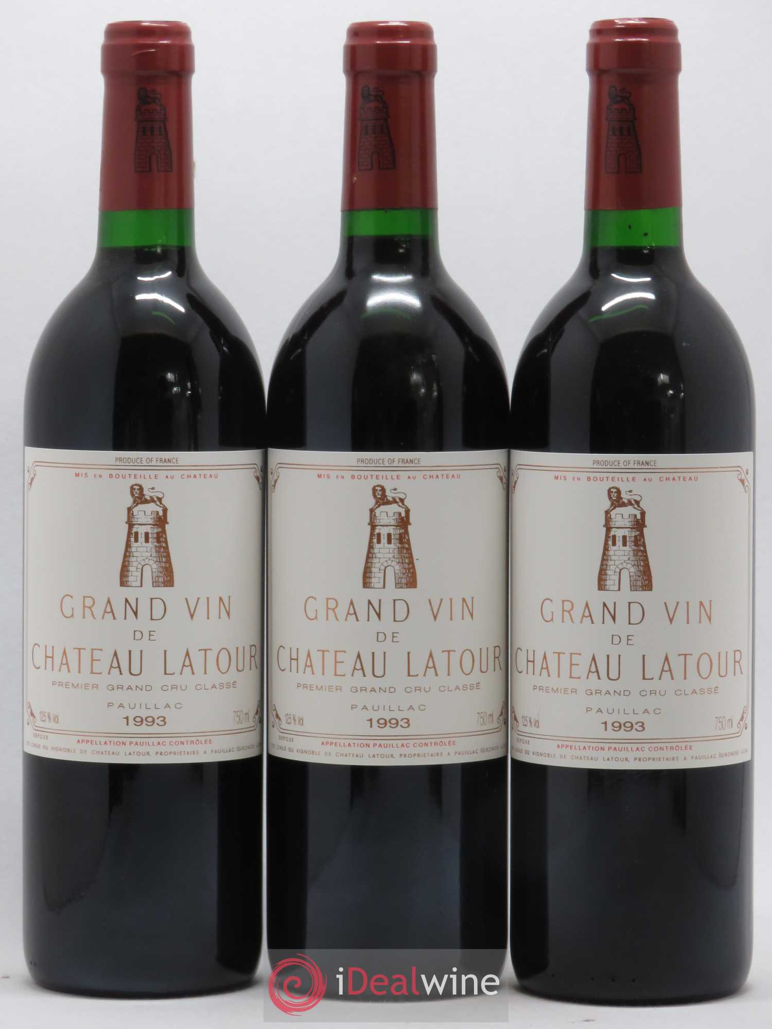 Château Latour 1er Grand Cru Classé 1993 - Lot de 3 bouteilles - 0