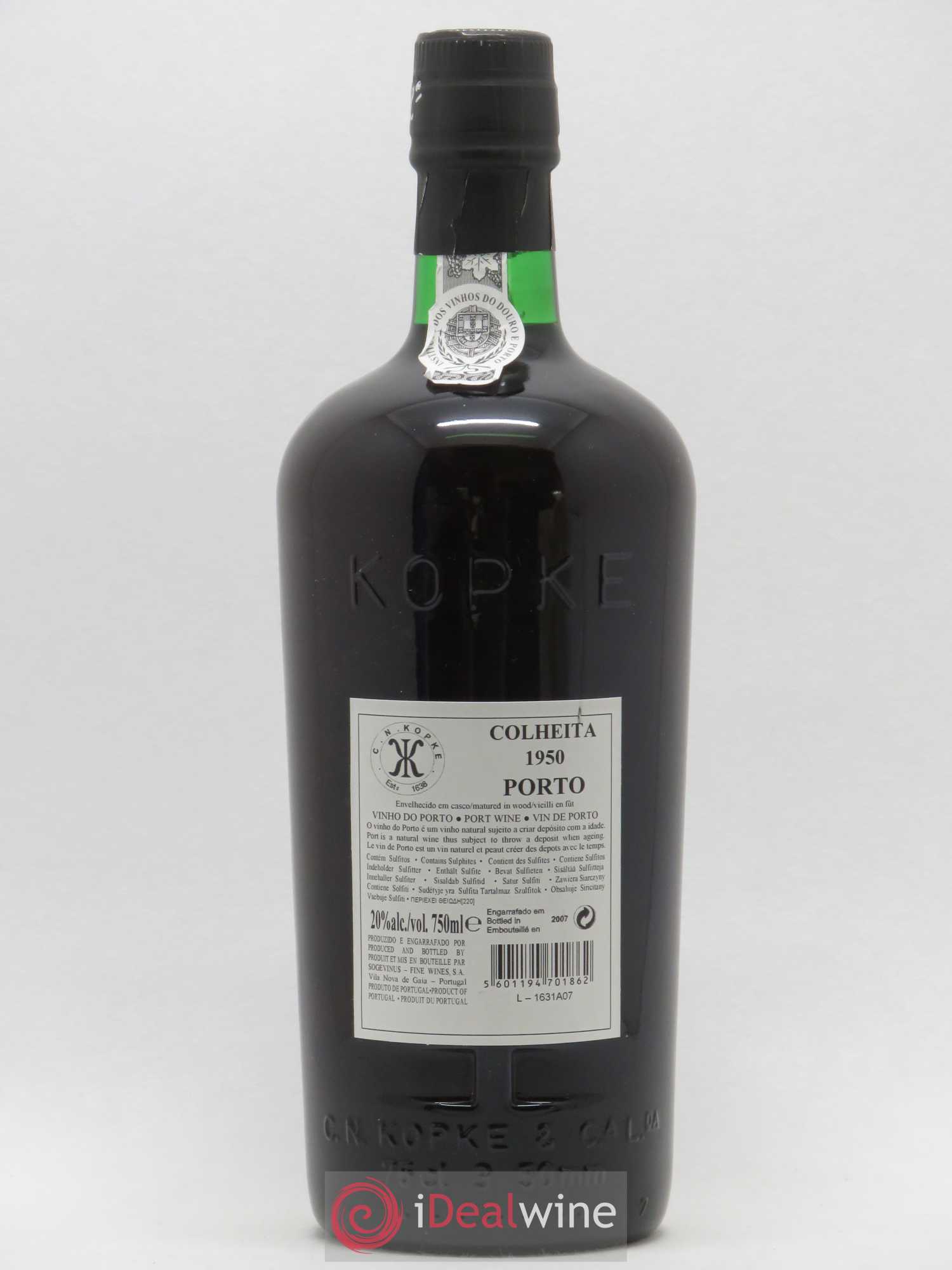 Porto Kopke Colheita Port 1950 - Lot de 1 bouteille - 1