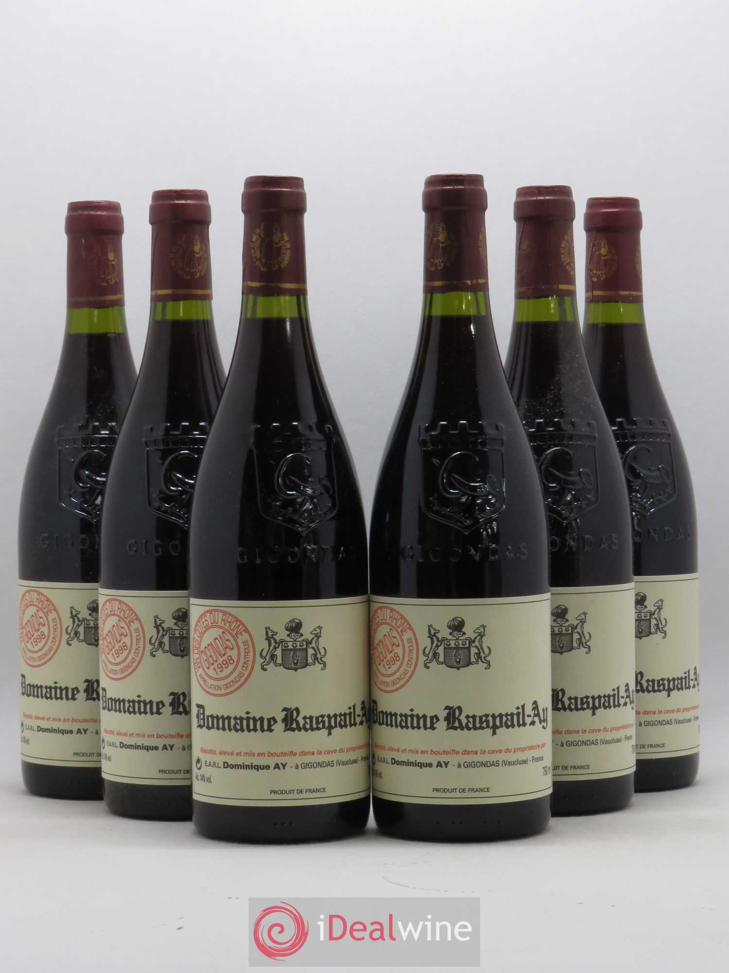 Gigondas Raspail-Ay 1998 - Lot de 6 bouteilles - 0