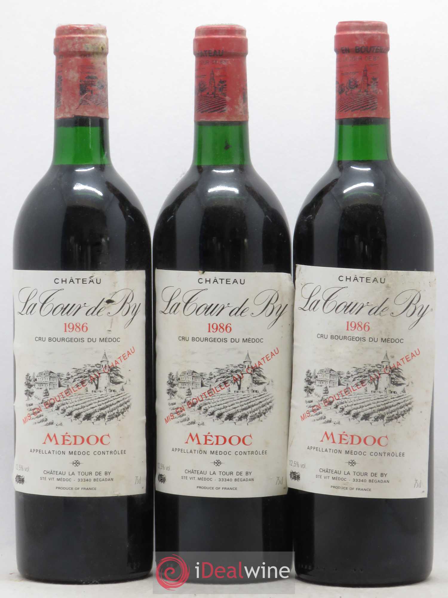 Château La Tour de By Cru Bourgeois (sans prix de réserve) 1986 - Lot de 12 bouteilles - 1