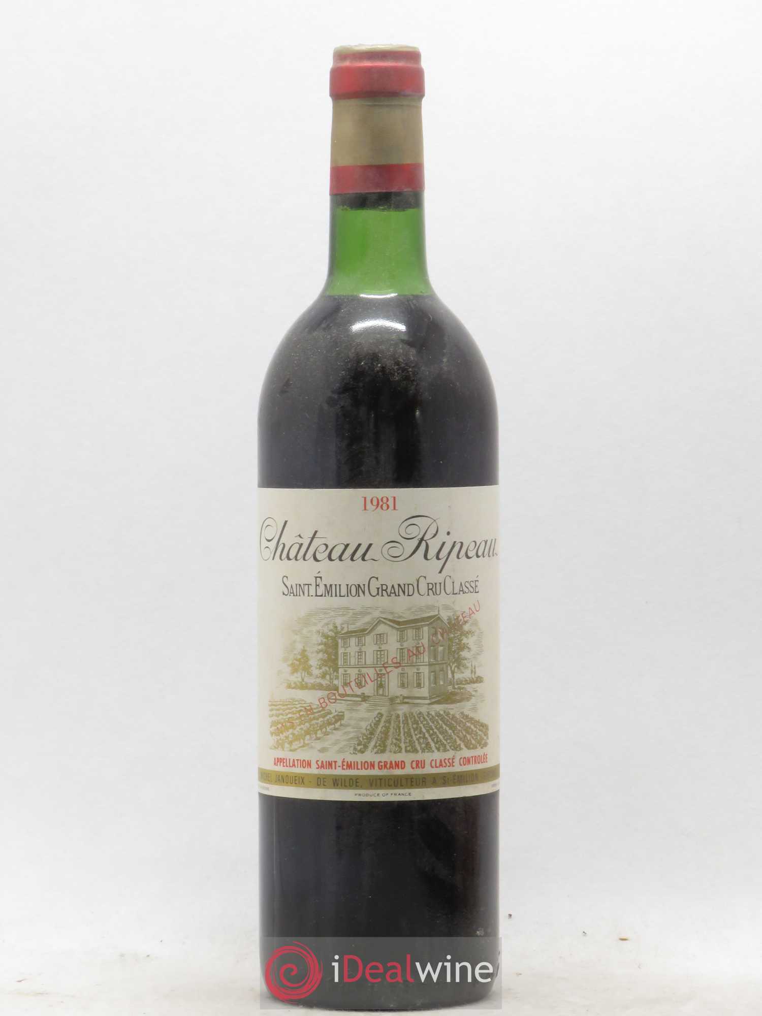 Château Ripeau Grand Cru Classé 1981 - Lot de 1 bouteille - 0