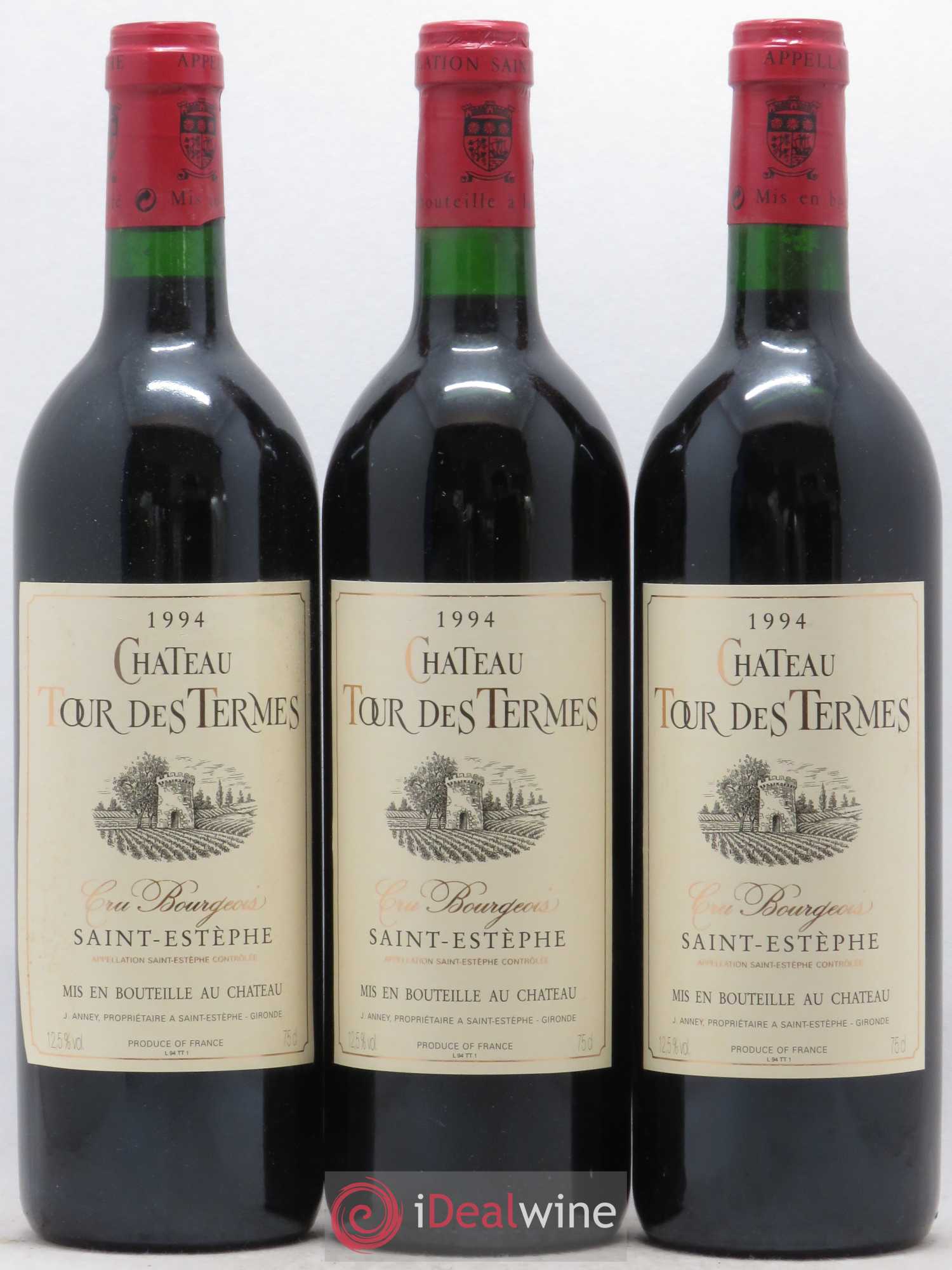 Château Tour des Termes Cru Bourgeois 1994 - Lot de 3 bouteilles - 0