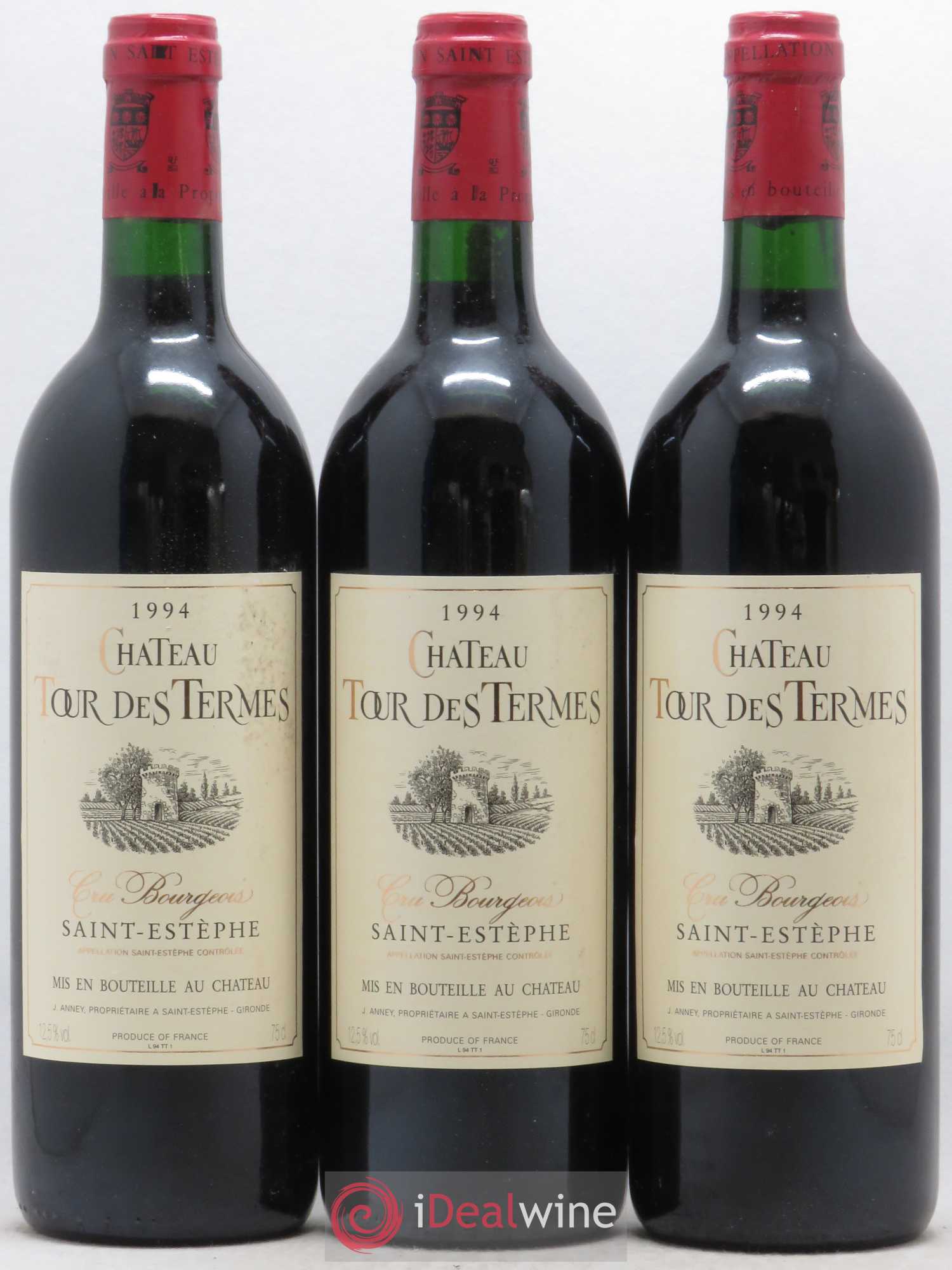 Château Tour des Termes Cru Bourgeois 1994 - Lot de 3 bouteilles - 0