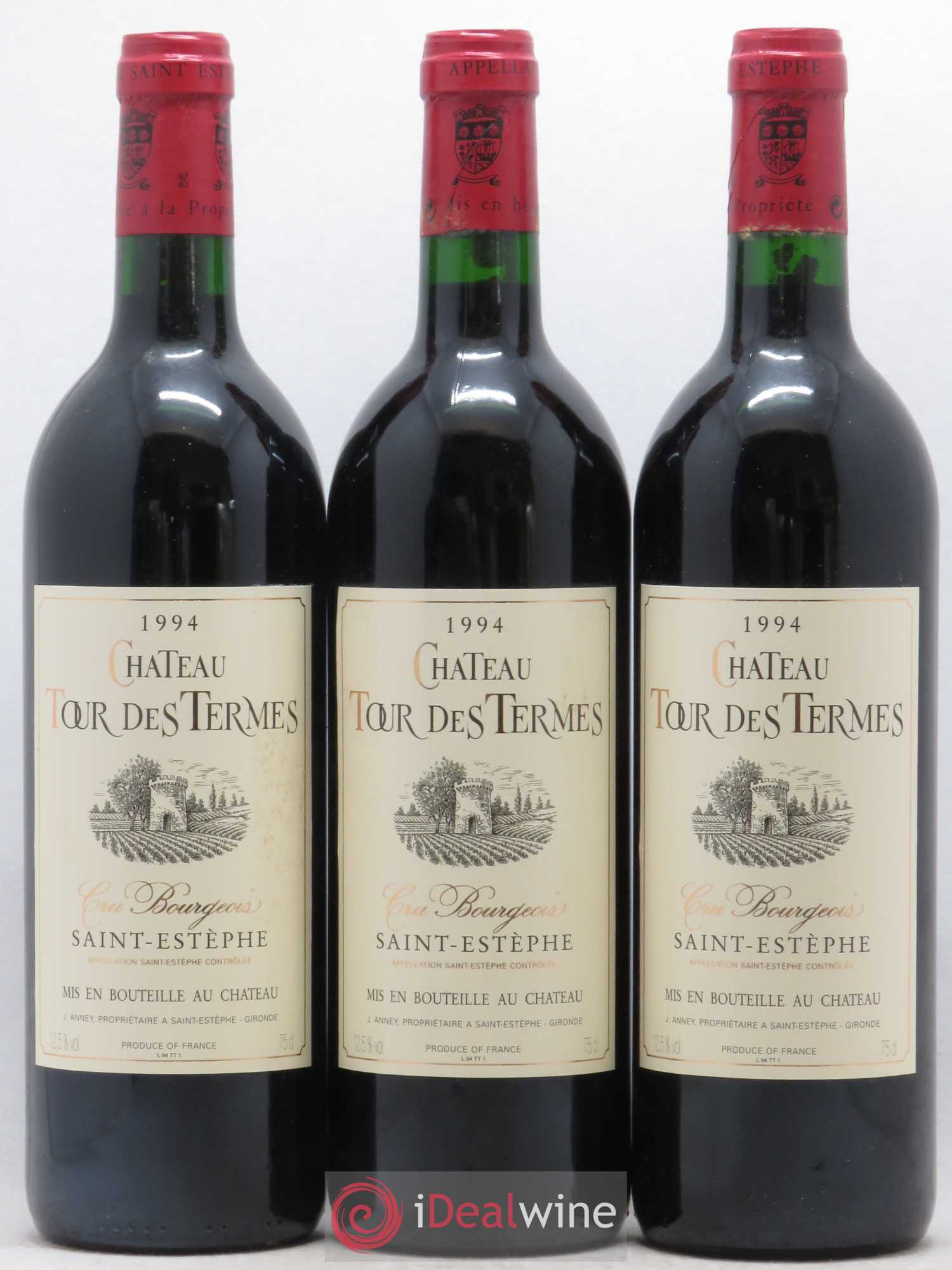 Château Tour des Termes Cru Bourgeois 1994 - Lot de 3 bouteilles - 0