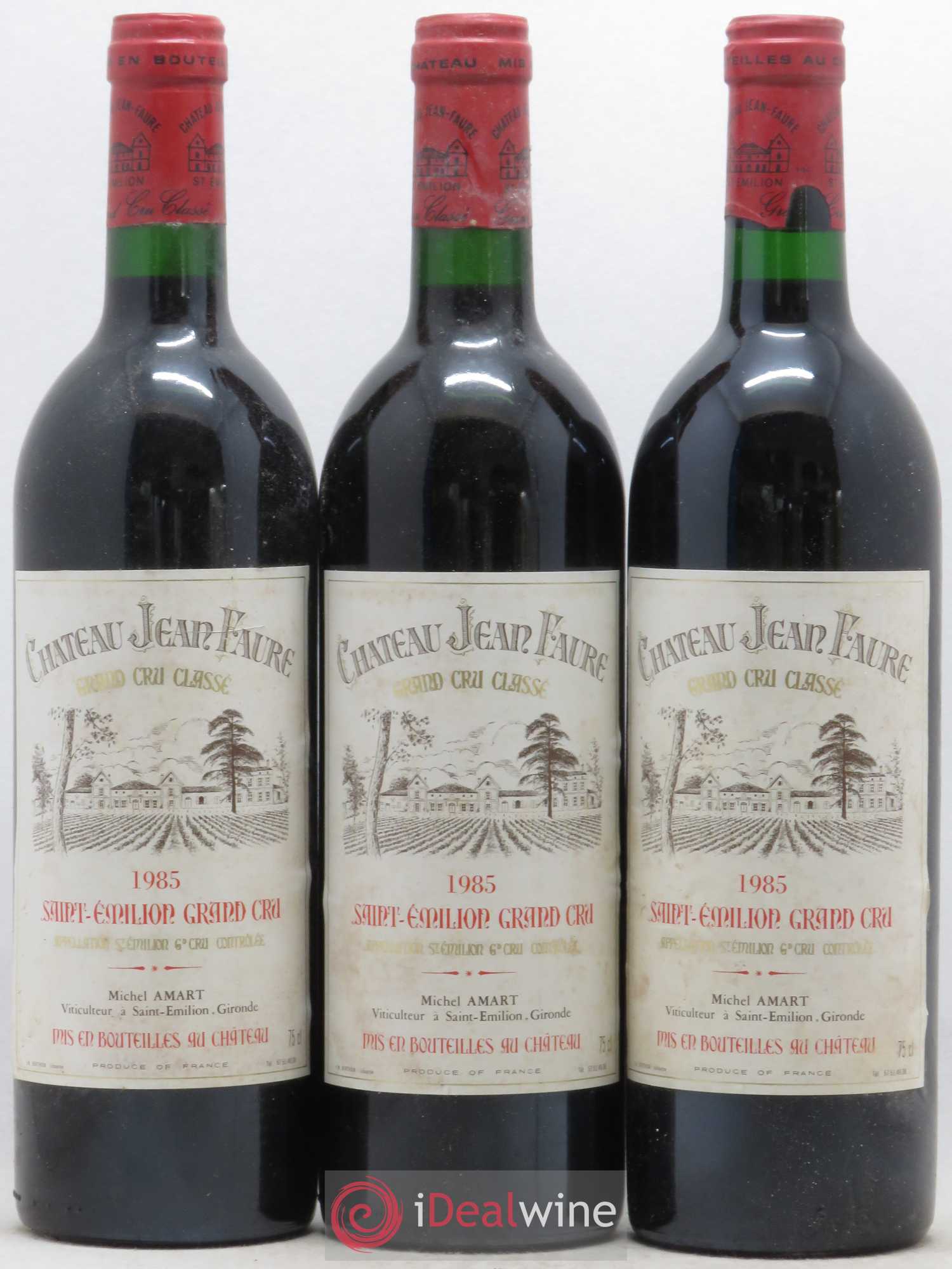 Château Jean Faure Grand Cru Classé 1985 - Lot de 3 bouteilles - 0