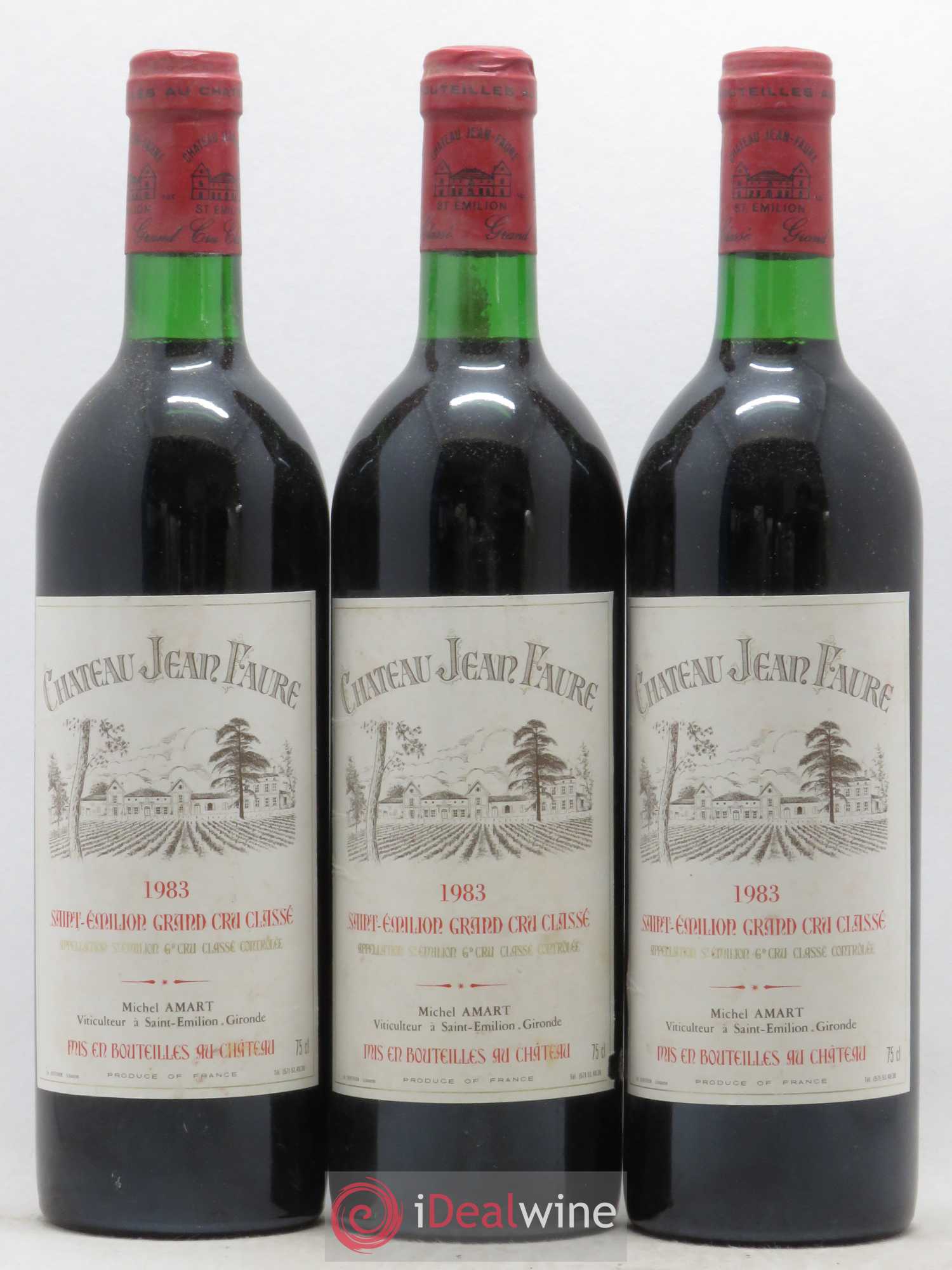 Château Jean Faure Grand Cru Classé 1983 - Lot de 3 bouteilles - 0