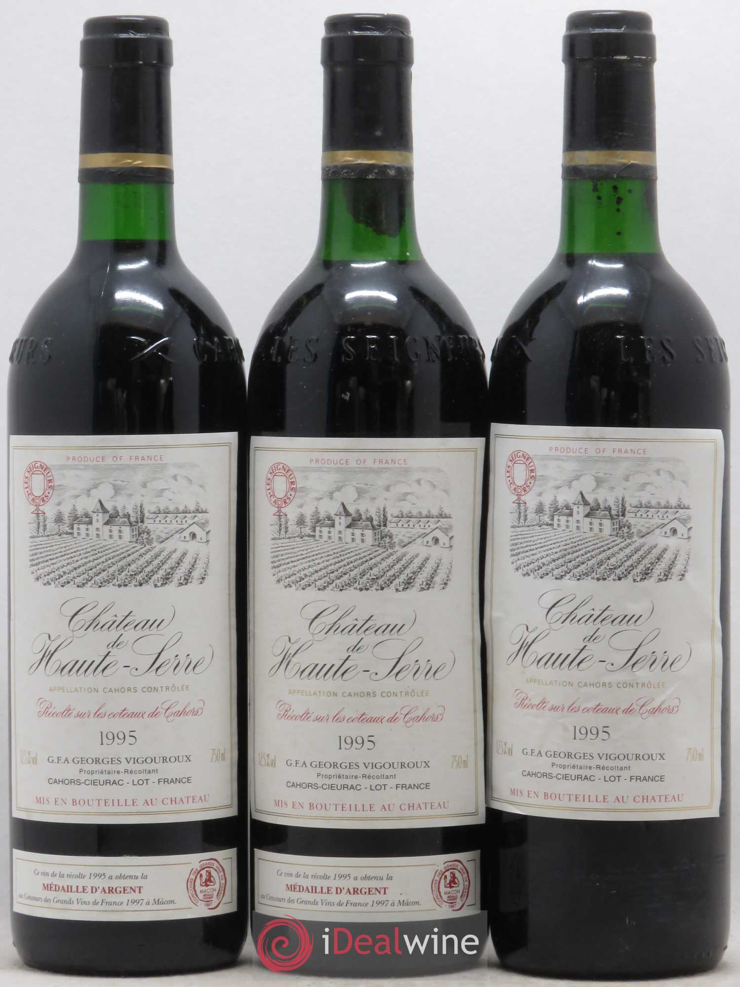 Cahors Château De Haute-Serre (sans prix de réserve) 1995 - Posten von 6 Flaschen - 1