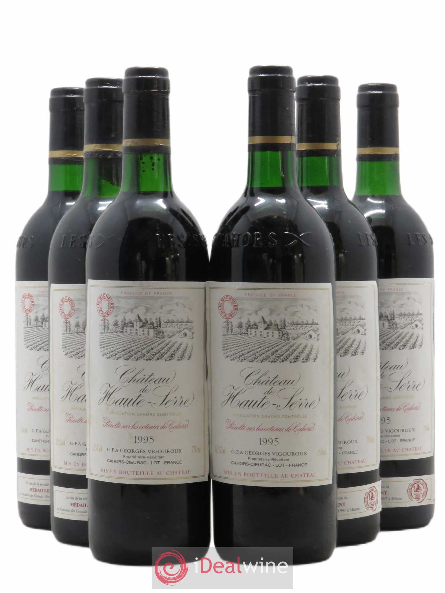Cahors Château De Haute-Serre (sans prix de réserve) 1995 - Posten von 6 Flaschen - 0