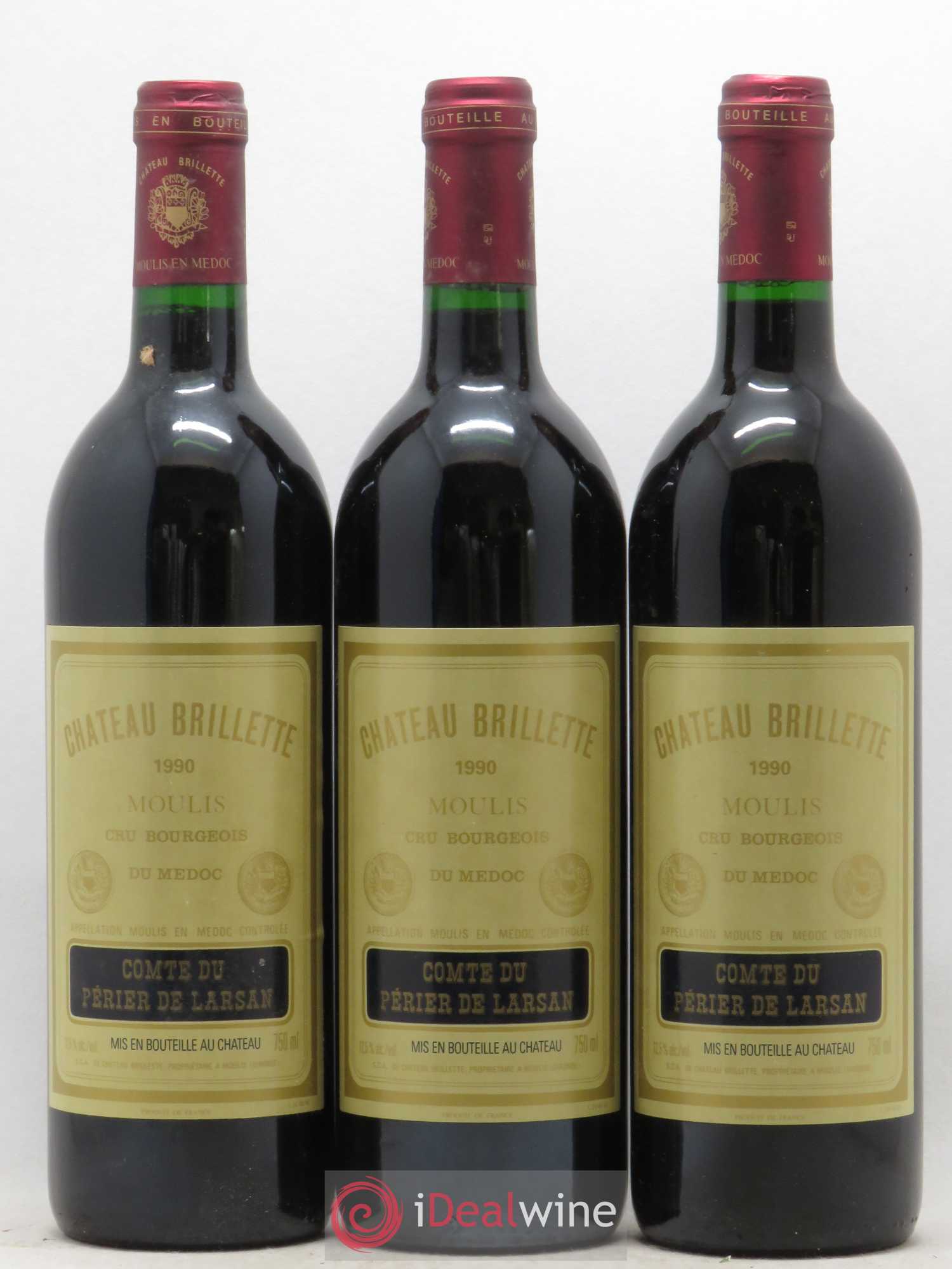 Château Brillette Cru Bourgeois 1990 - Lot de 6 bouteilles - 1