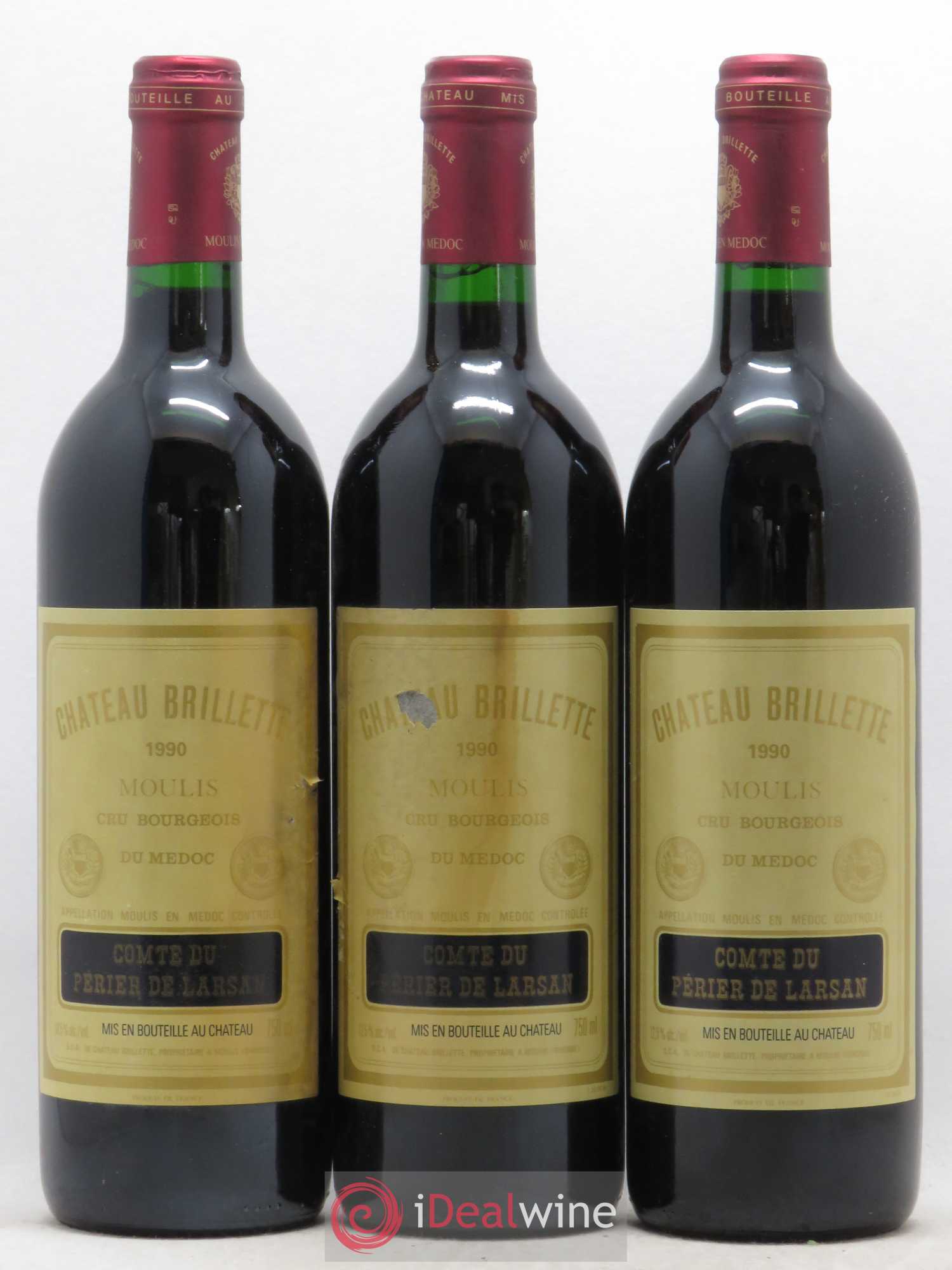 Château Brillette Cru Bourgeois 1990 - Lot de 6 bouteilles - 2