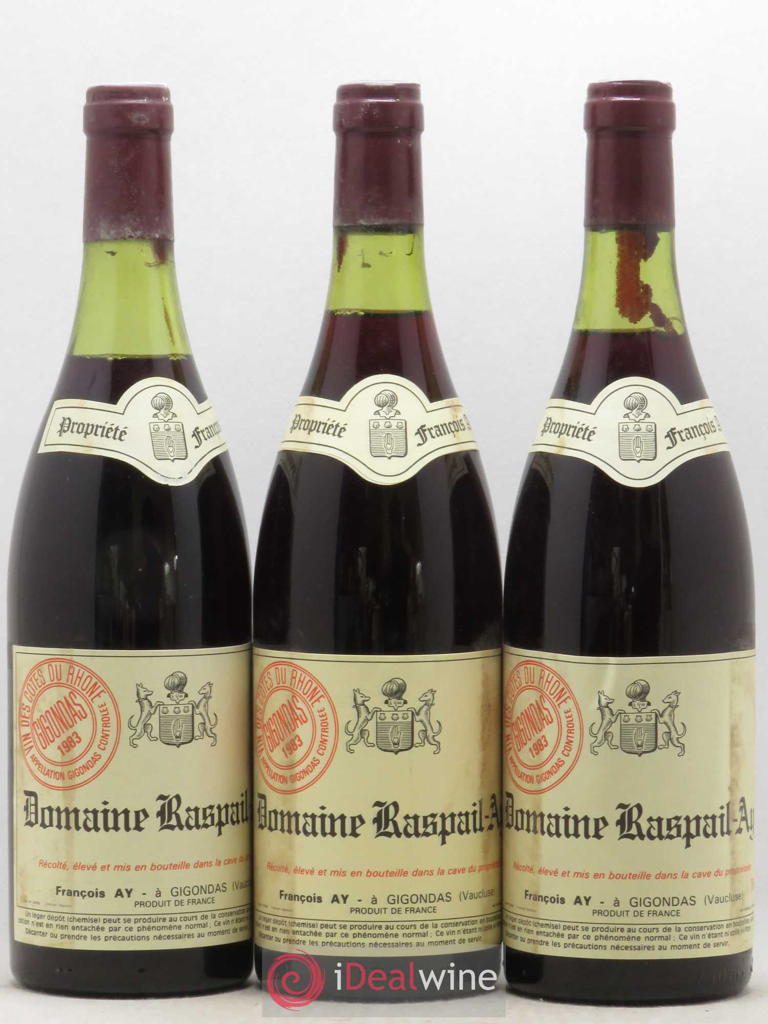Gigondas Raspail-Ay 1983 - Lot de 6 bouteilles - 1