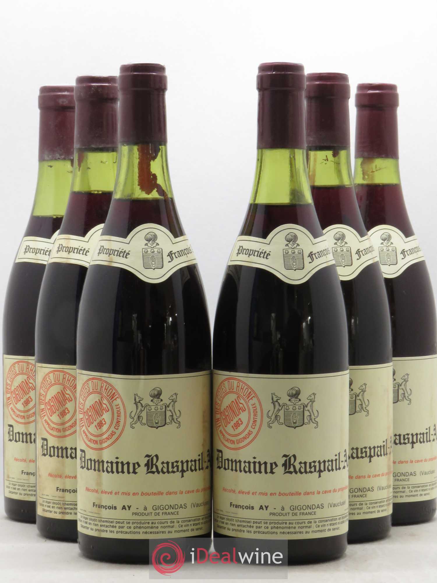 Gigondas Raspail-Ay 1983 - Lot de 6 bouteilles - 0