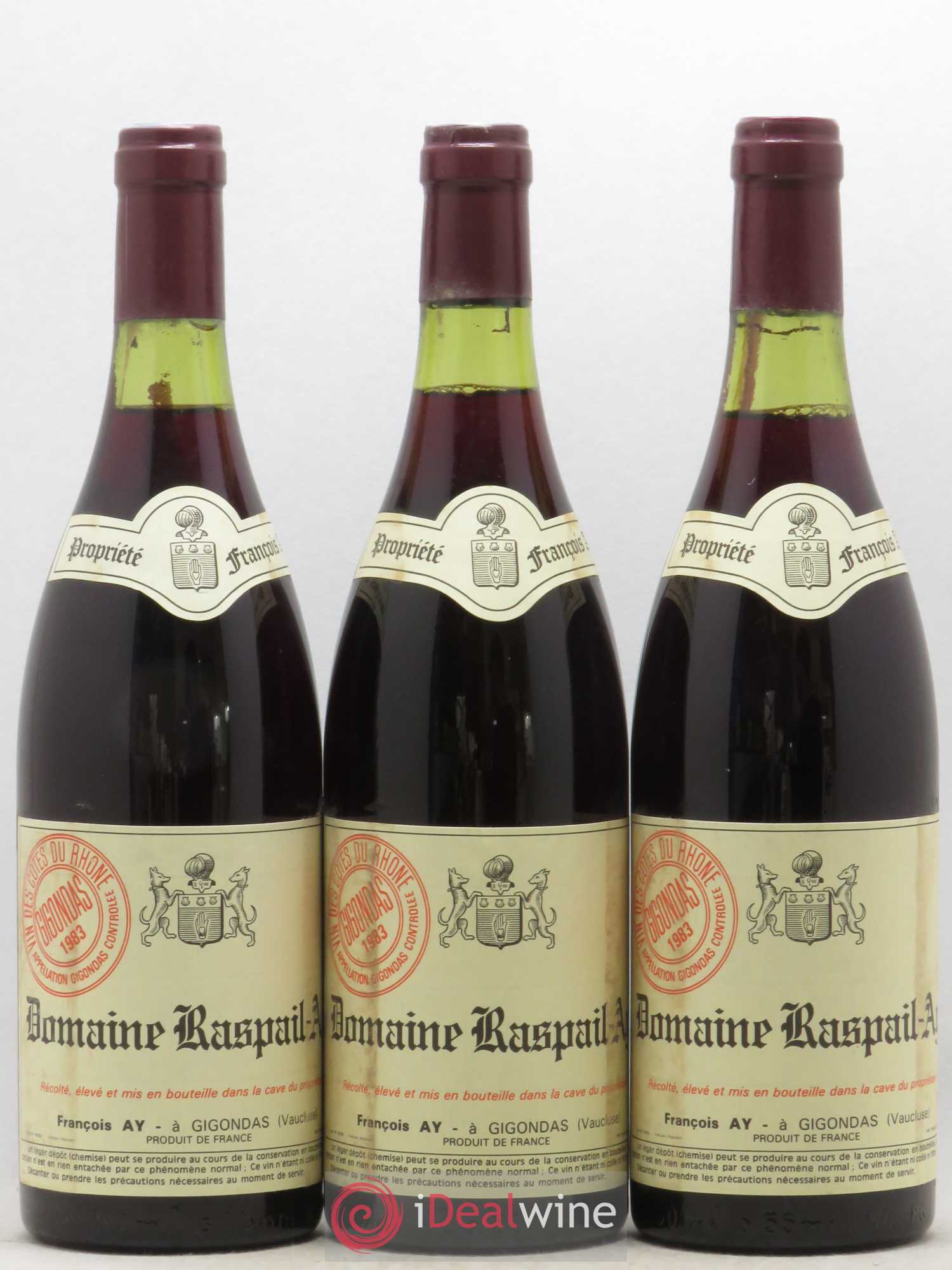 Gigondas Raspail-Ay 1983 - Lot de 3 bouteilles - 0