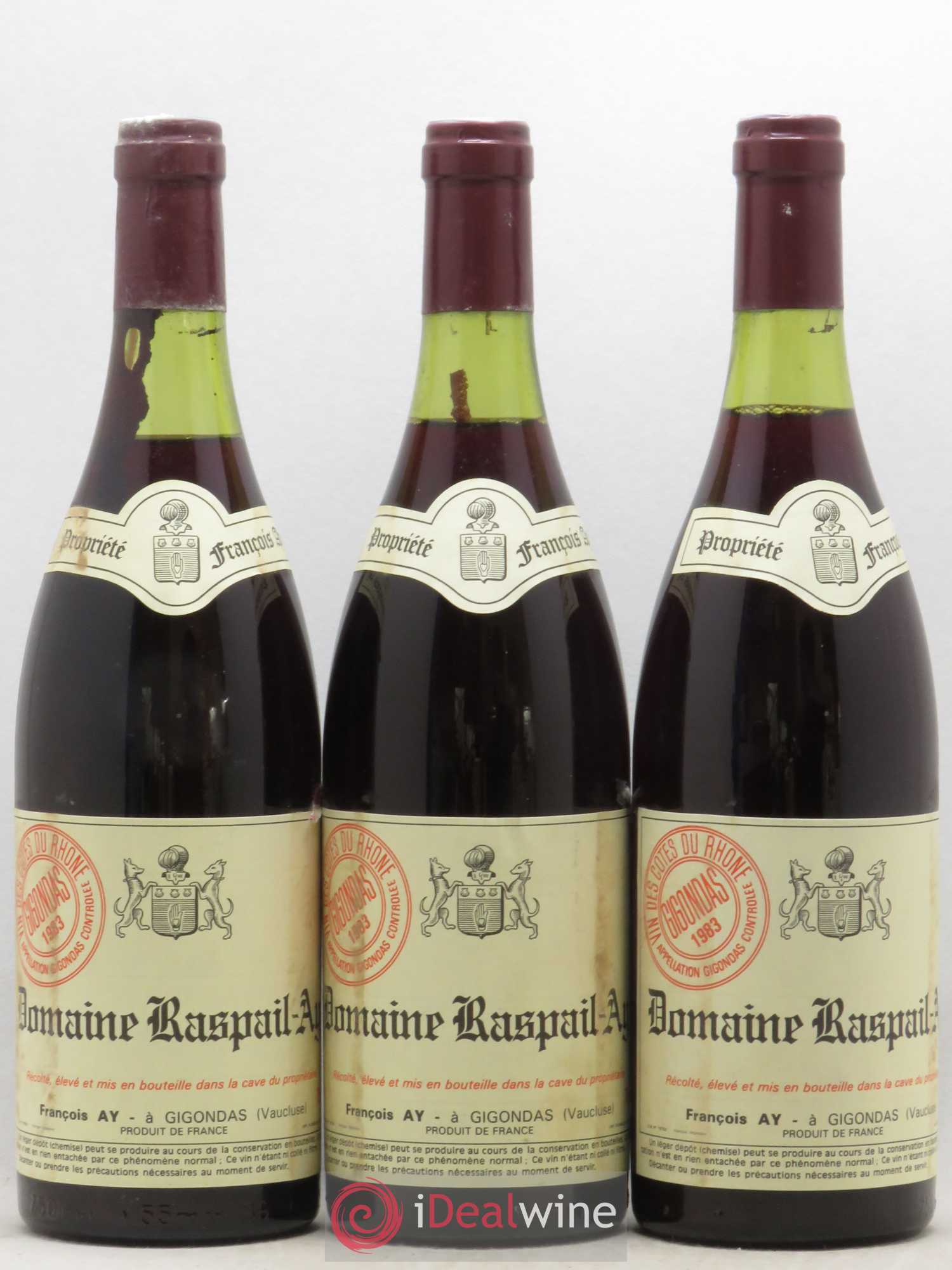 Gigondas Raspail-Ay 1983 - Posten von 3 Flaschen - 0