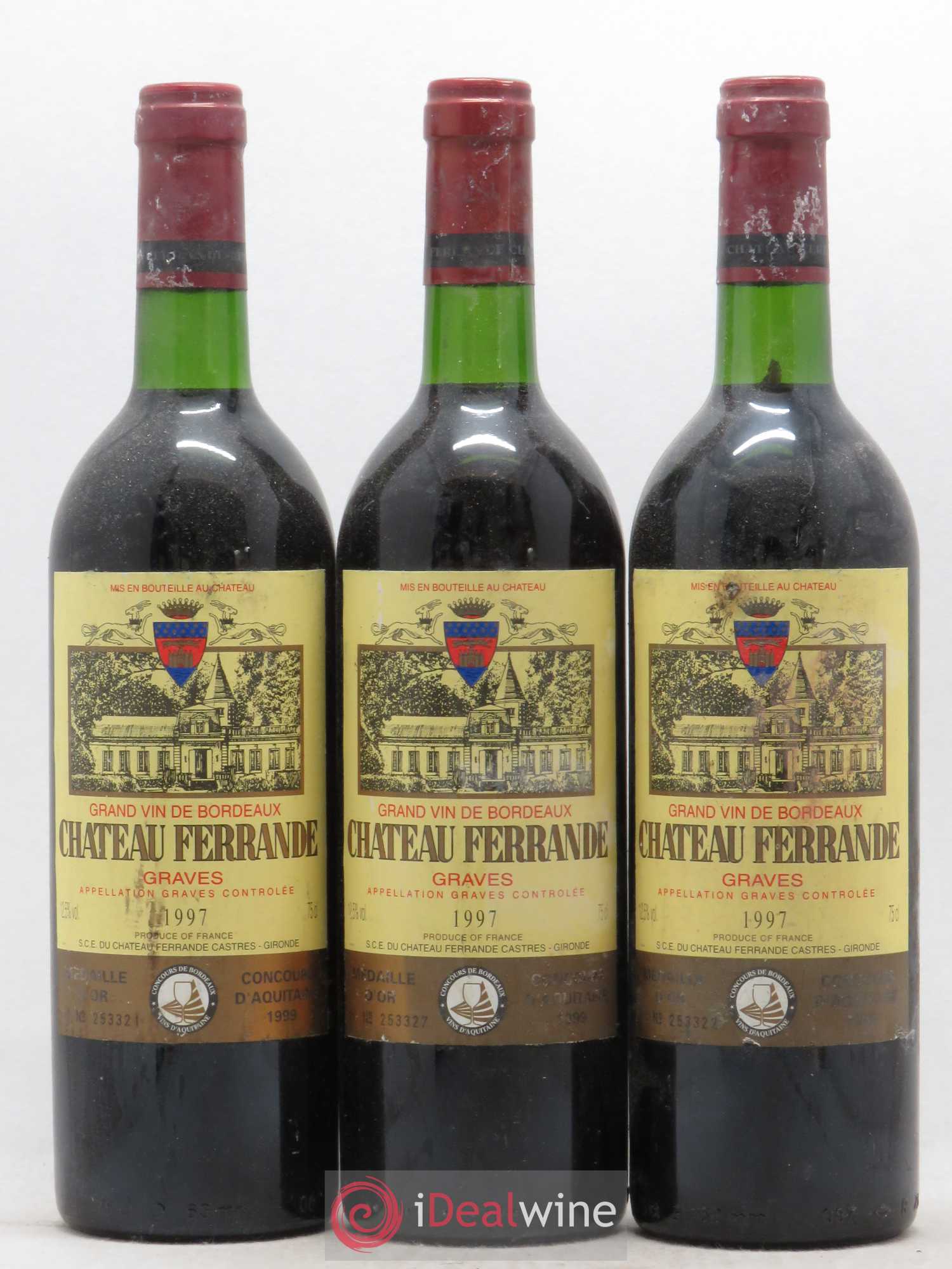 Château Ferrande 1997 - Lot de 3 bouteilles - 0