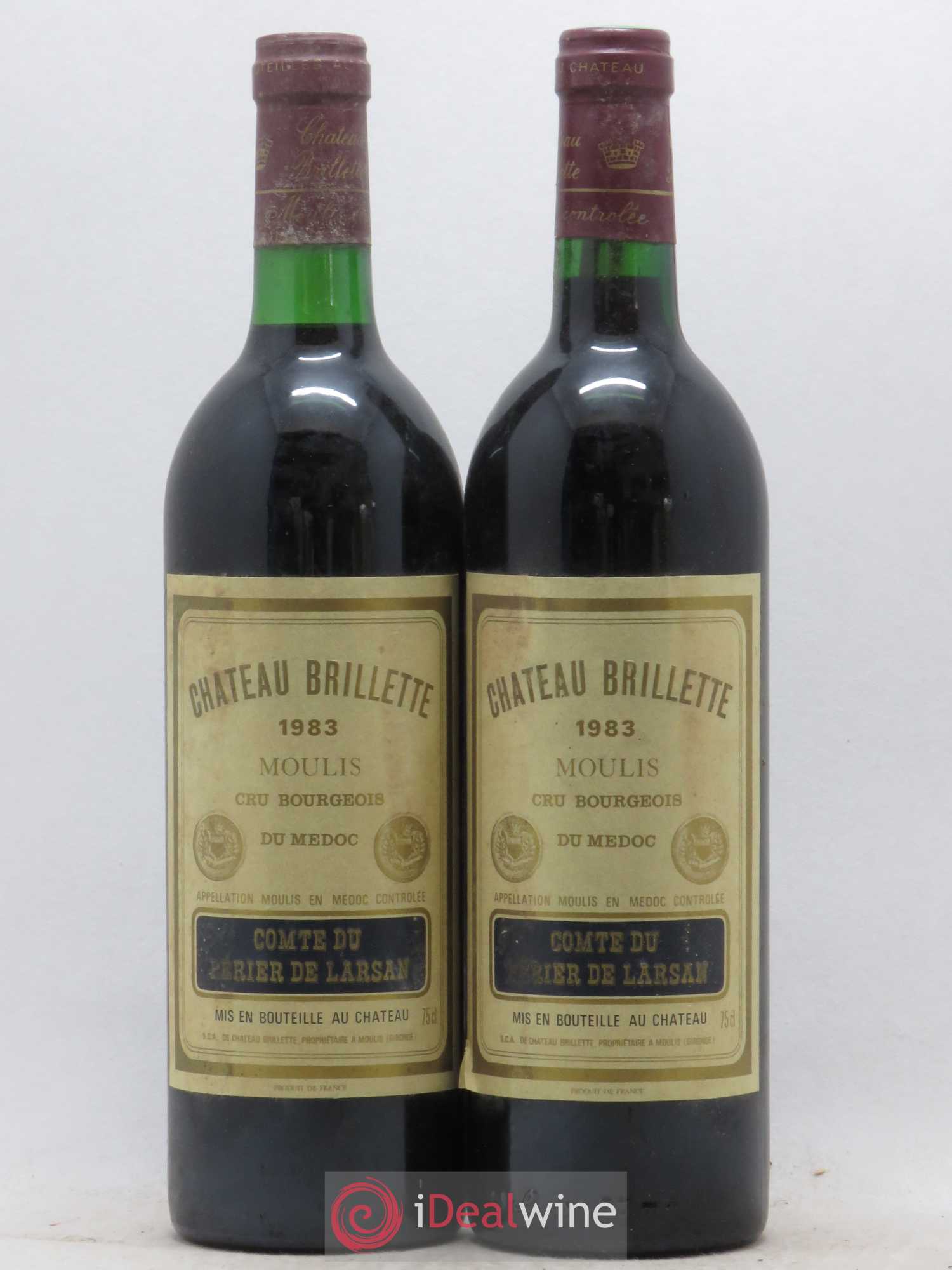 Château Brillette Cru Bourgeois 1983 - Lot de 2 bouteilles - 0