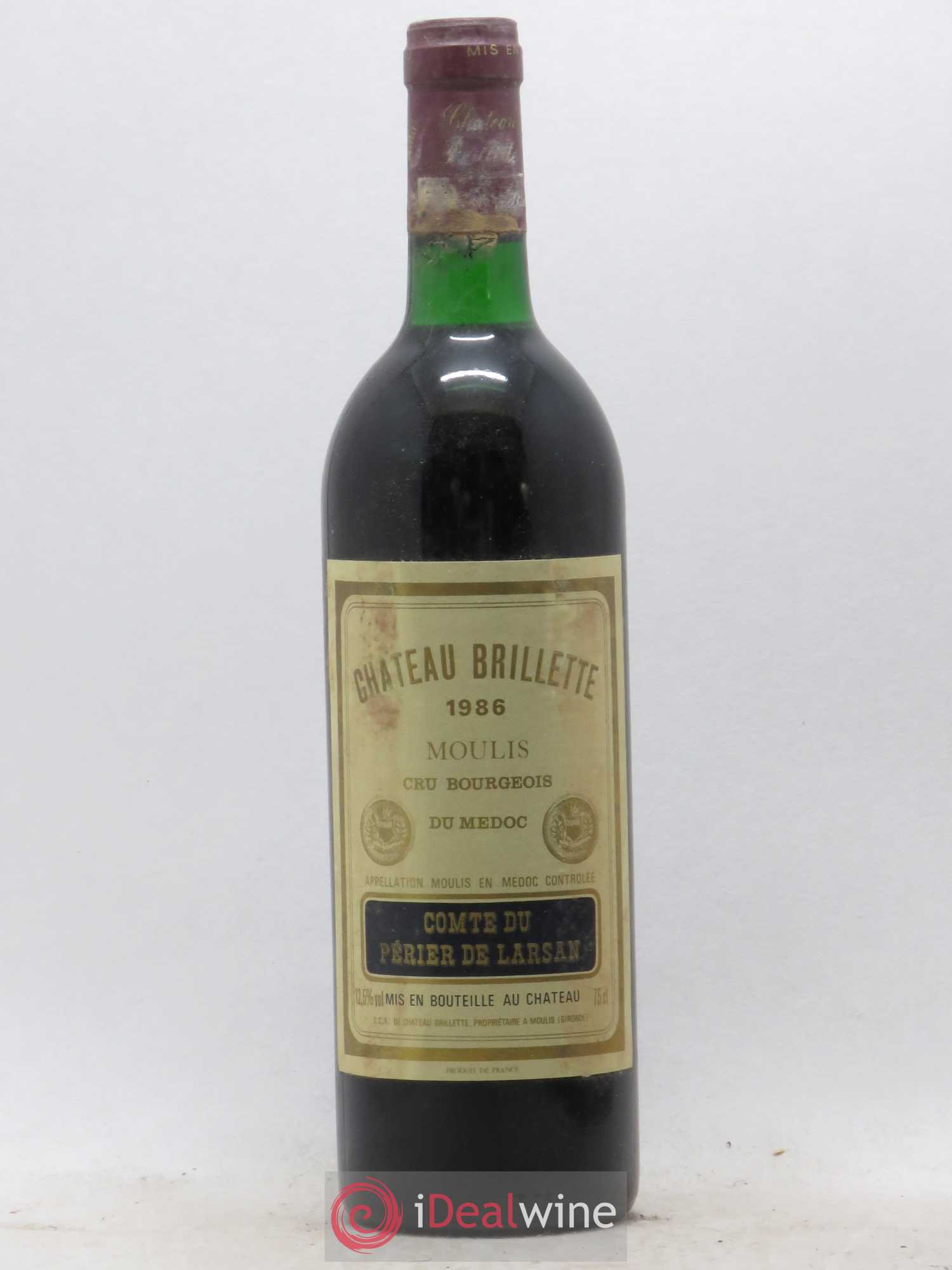 Château Brillette Cru Bourgeois 1986 - Lot de 1 bouteille - 0