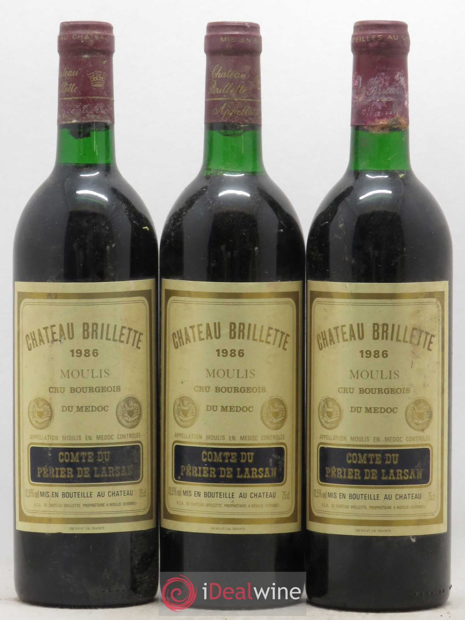 Château Brillette Cru Bourgeois 1986 - Lot de 6 bouteilles - 2