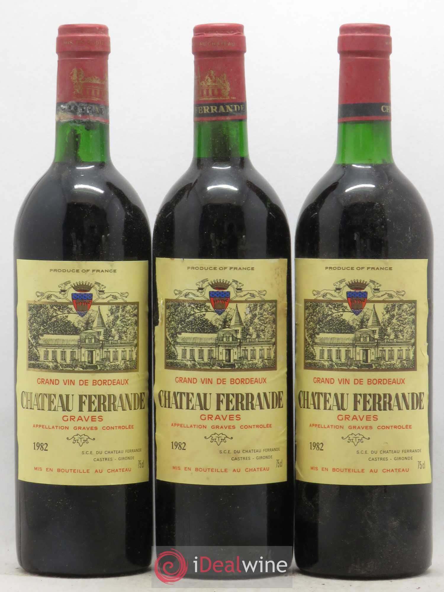 Château Ferrande 1982 - Lot de 3 bouteilles - 0