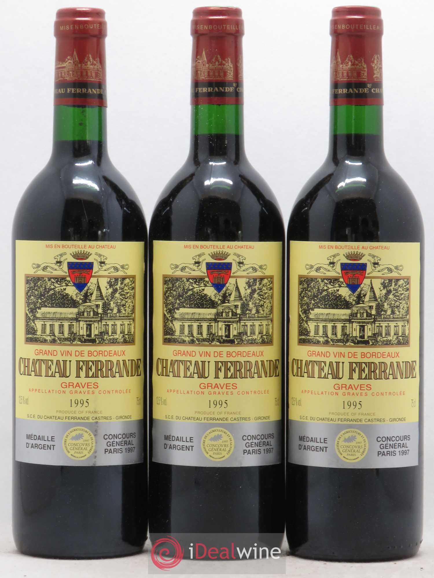 Château Ferrande 1995 - Lot de 3 bouteilles - 0