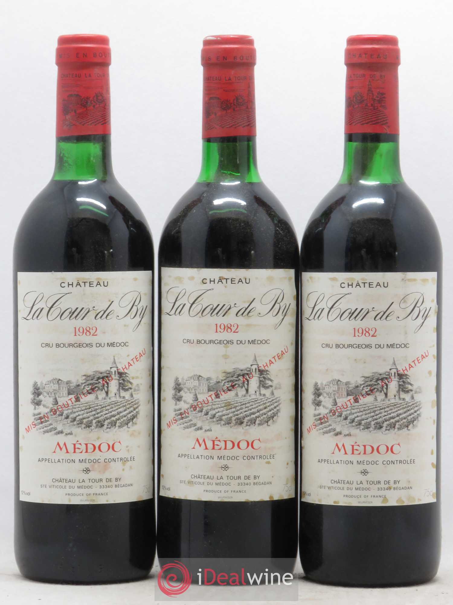 Château La Tour de By Cru Bourgeois 1982 - Lot de 3 bouteilles - 0