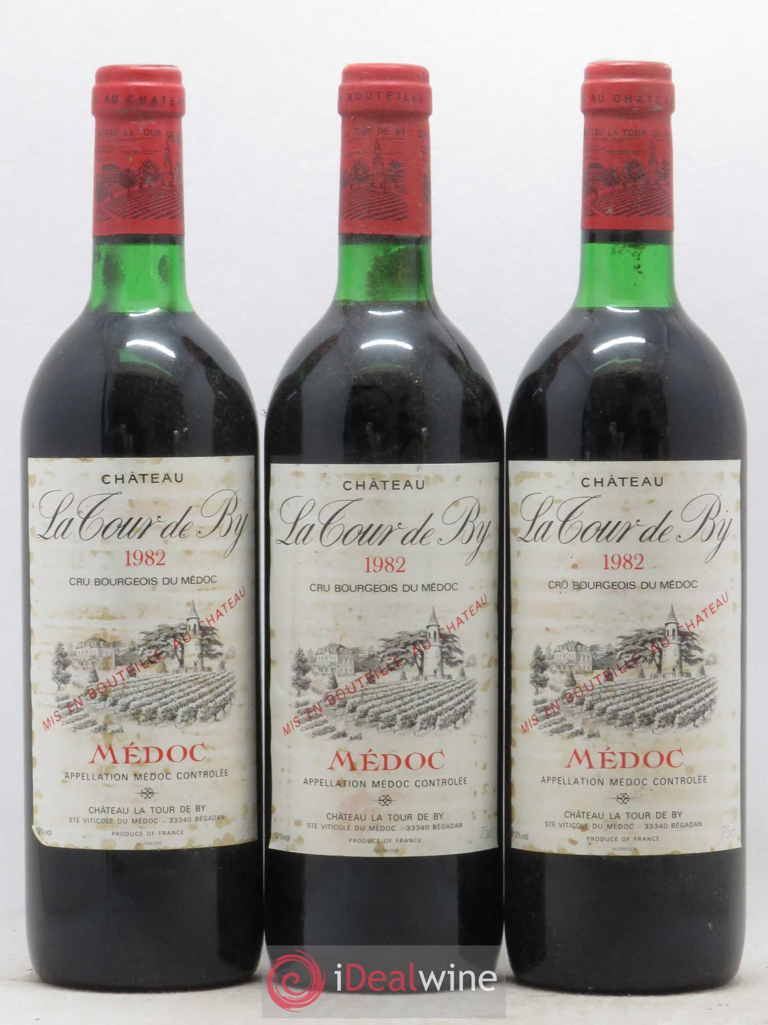 Château La Tour de By Cru Bourgeois 1982 - Lot de 3 bouteilles - 0